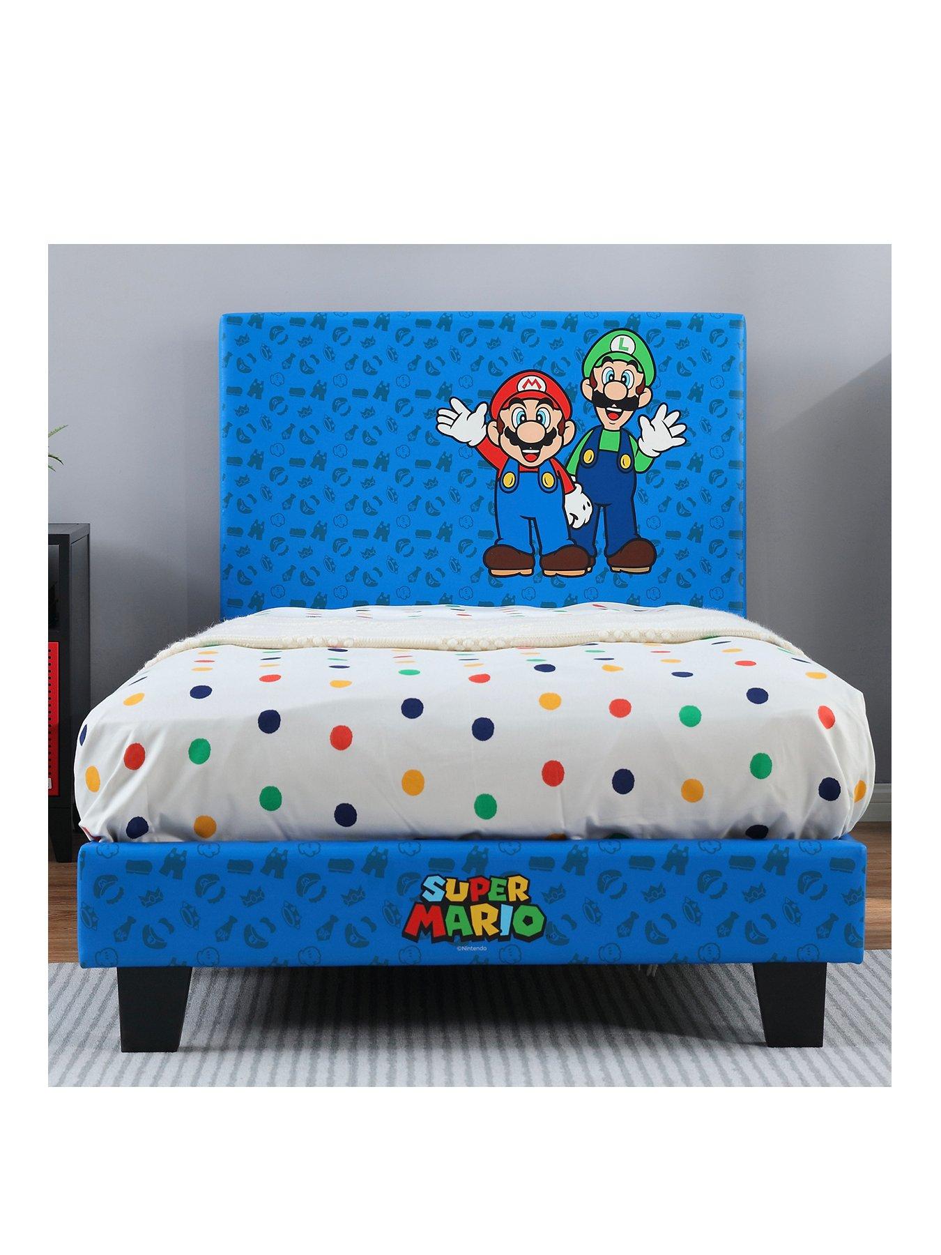 x-rocker-nintendo-super-mario-single-bed-frame-bluestillFront