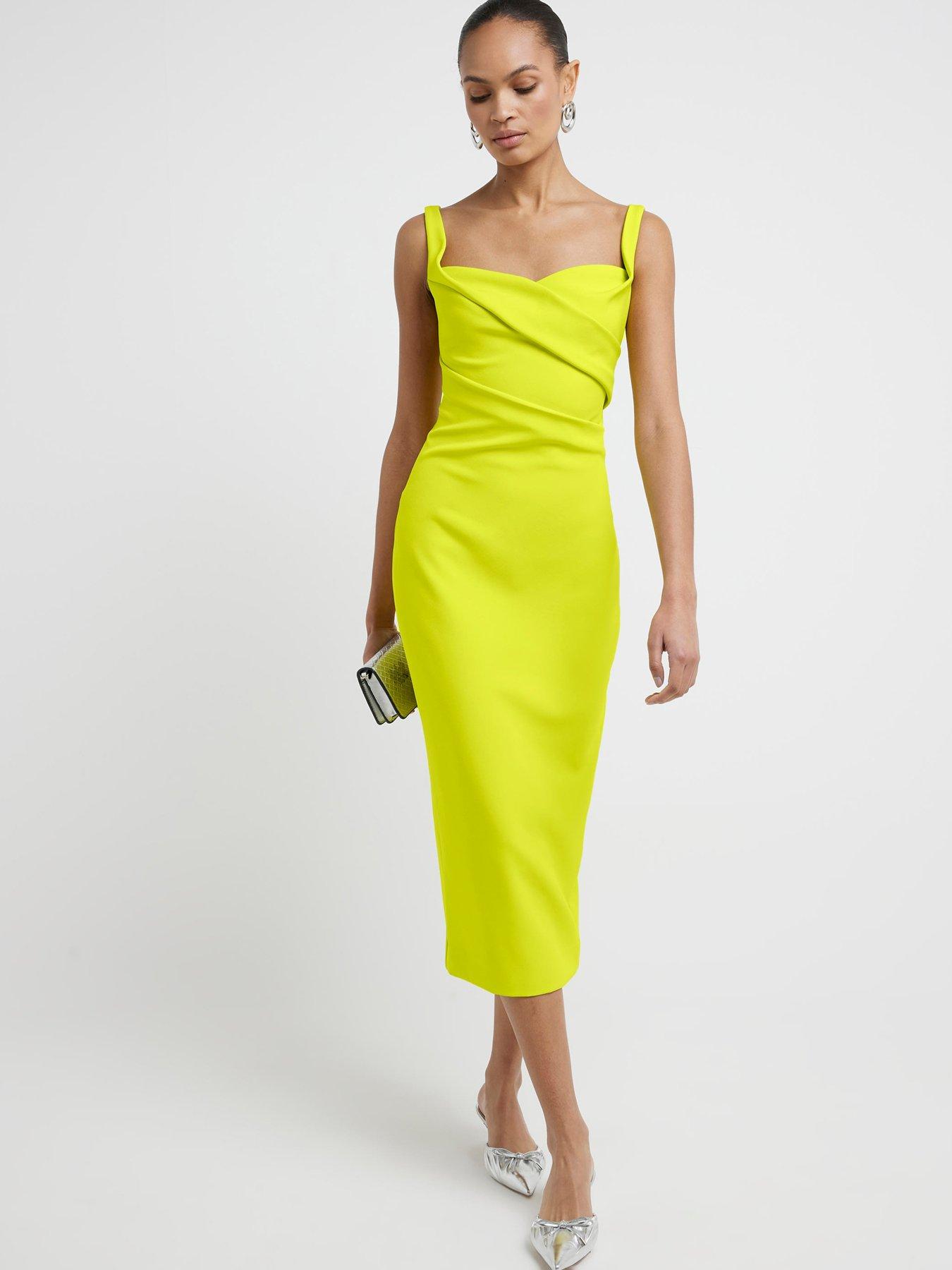 river-island-ruched-bodycon-dress-lime