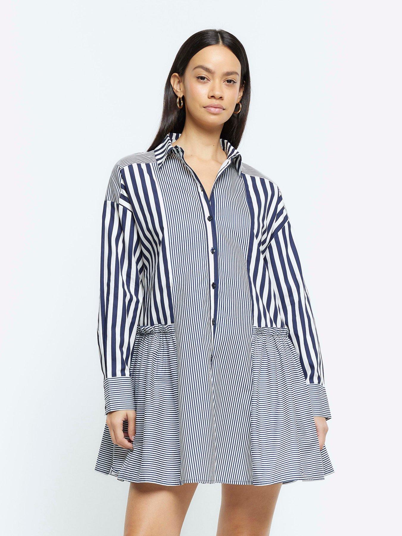 river-island-asymmetric-smock-dress-dark-blue