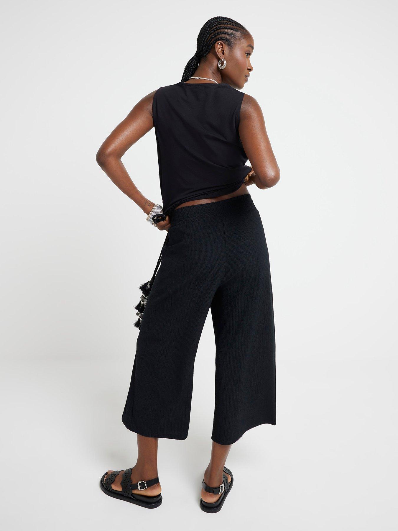 river-island-shirred-waistband-culotte-blackstillFront