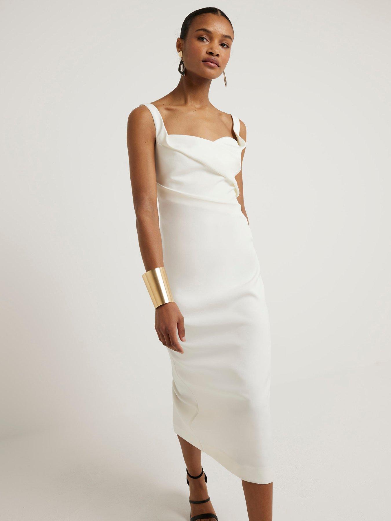 River Island Ruched Bodycon Dress White Very Ireland