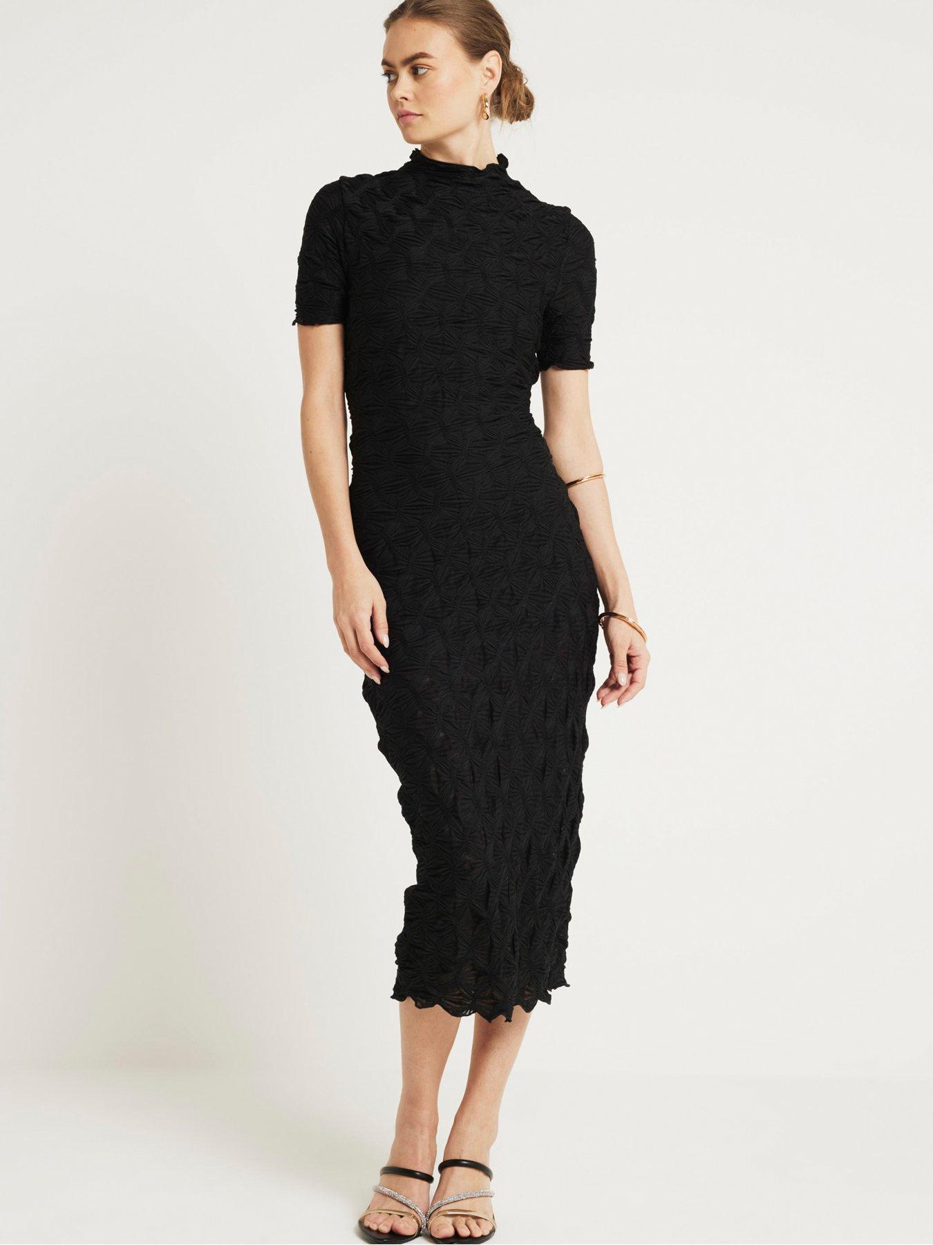 river-island-textured-column-midi-dress-blackback