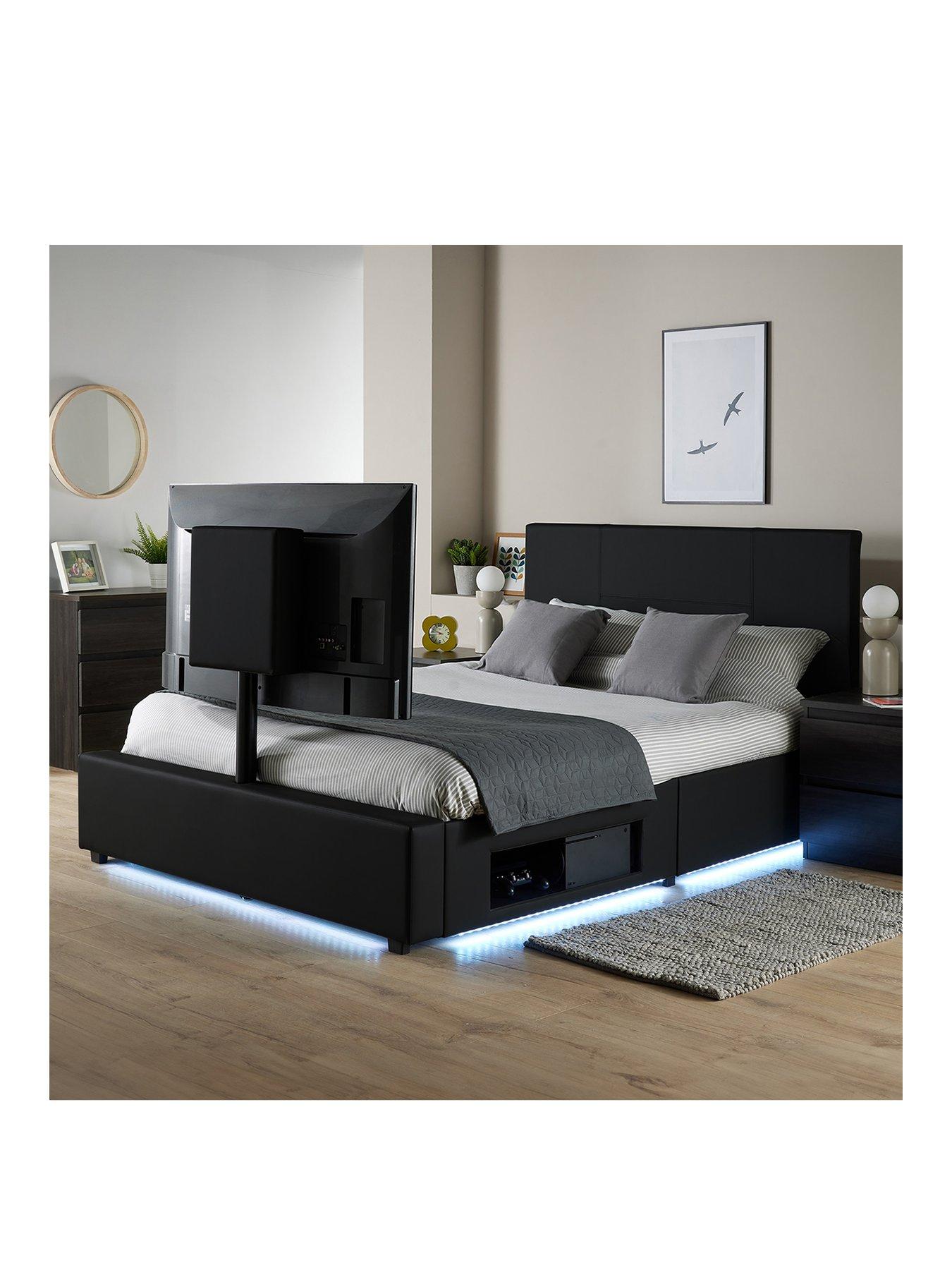 xr-living-ava-faux-leather-king-sizenbsptv-bed-frame-with-underbed-led-lighting-fits-up-to-55-inch-tvnbsp--blackstillFront