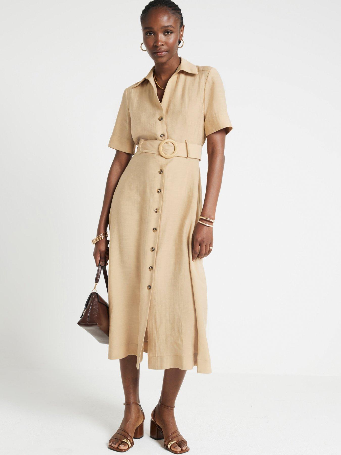 river-island-belted-shirt-dress-light-beige