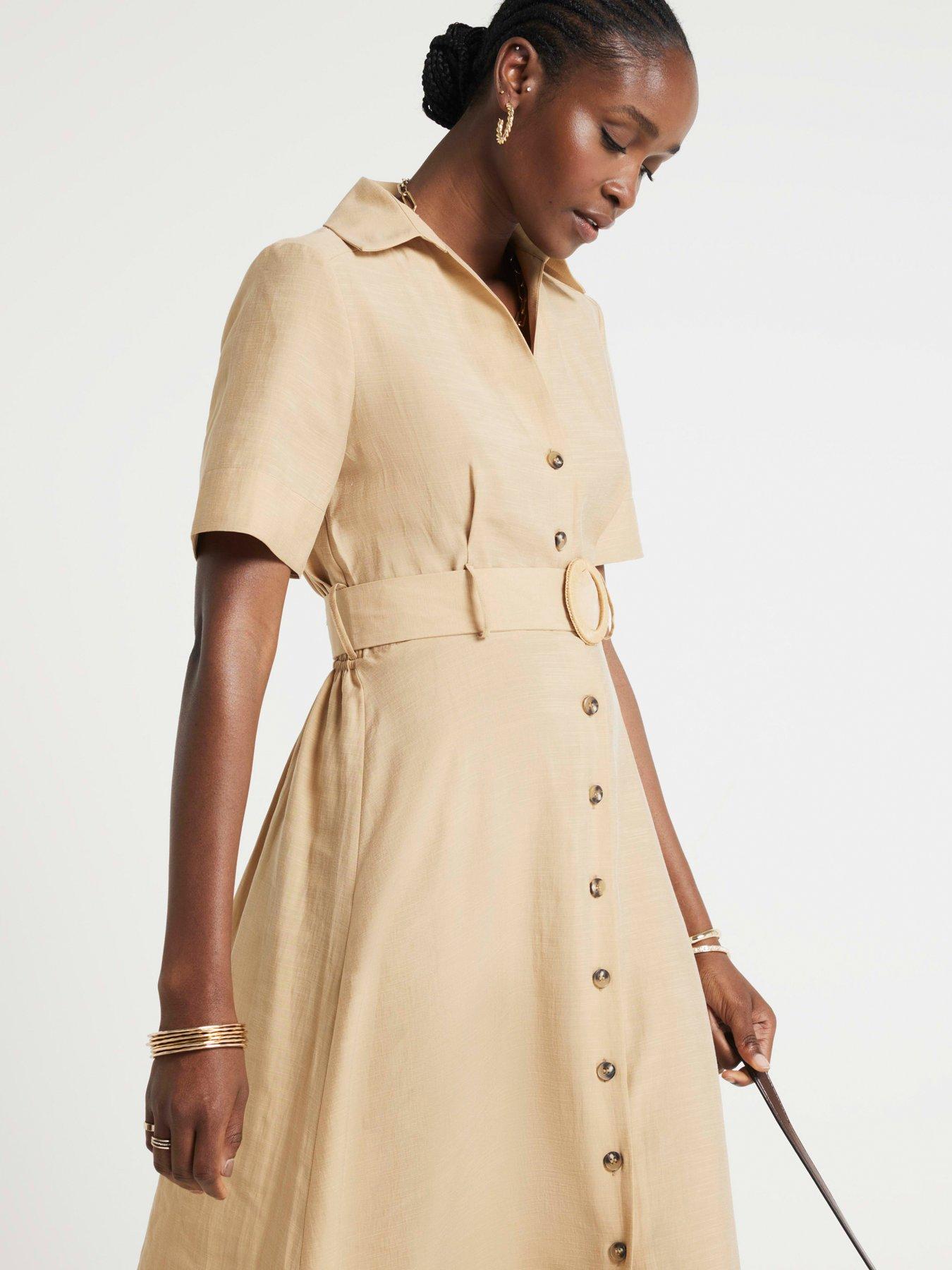 river-island-belted-shirt-dress-light-beigeoutfit