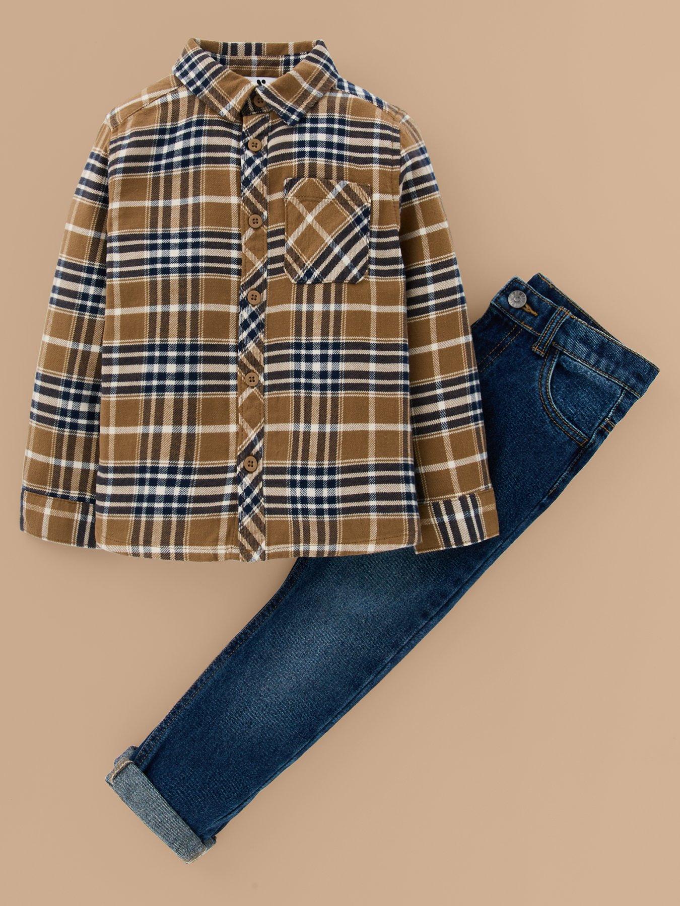 mini-v-by-very-boys-long-sleeve-check-shirt-and-jean-set-multi