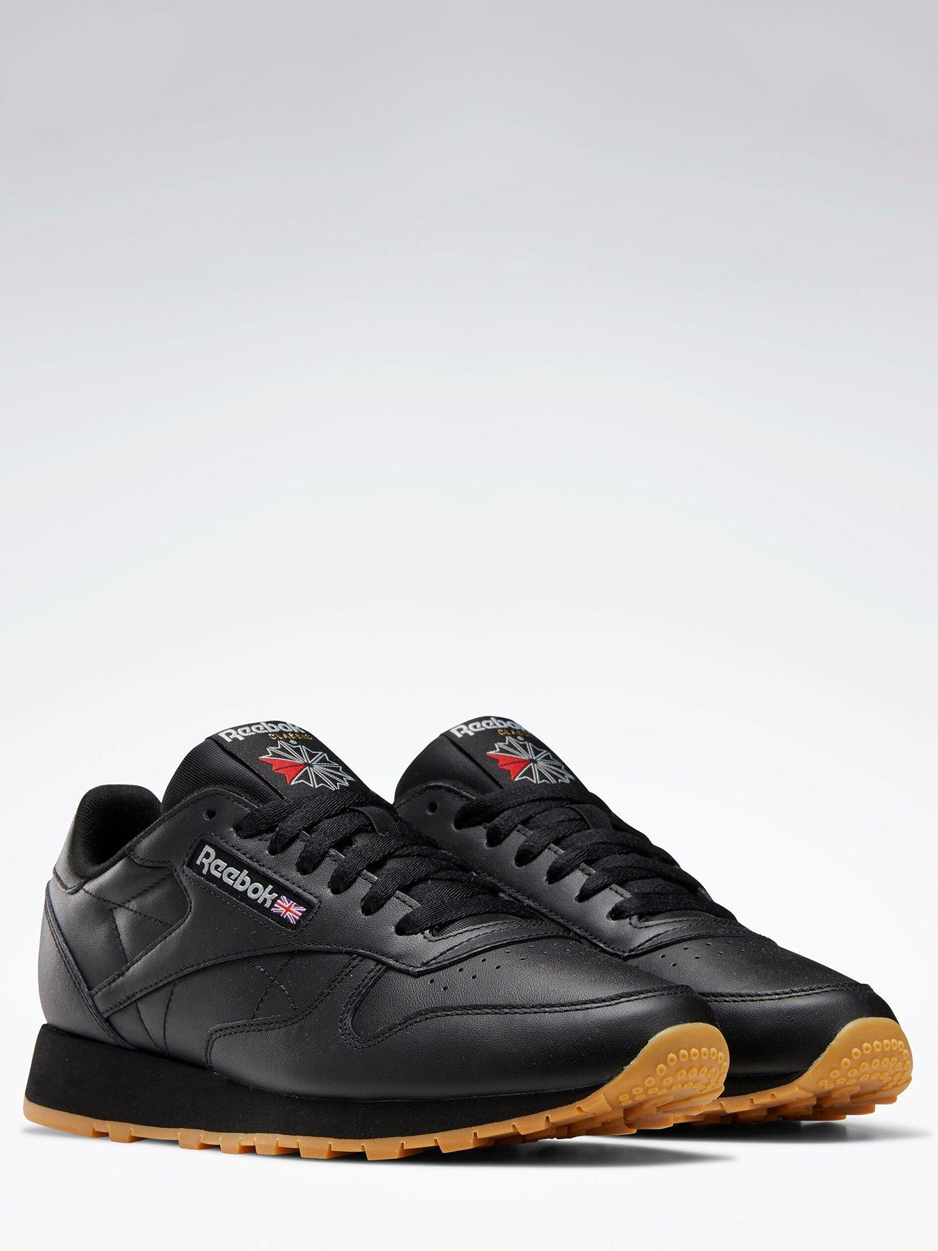 reebok-mens-classic-leather-trainers-blackgreystillFront