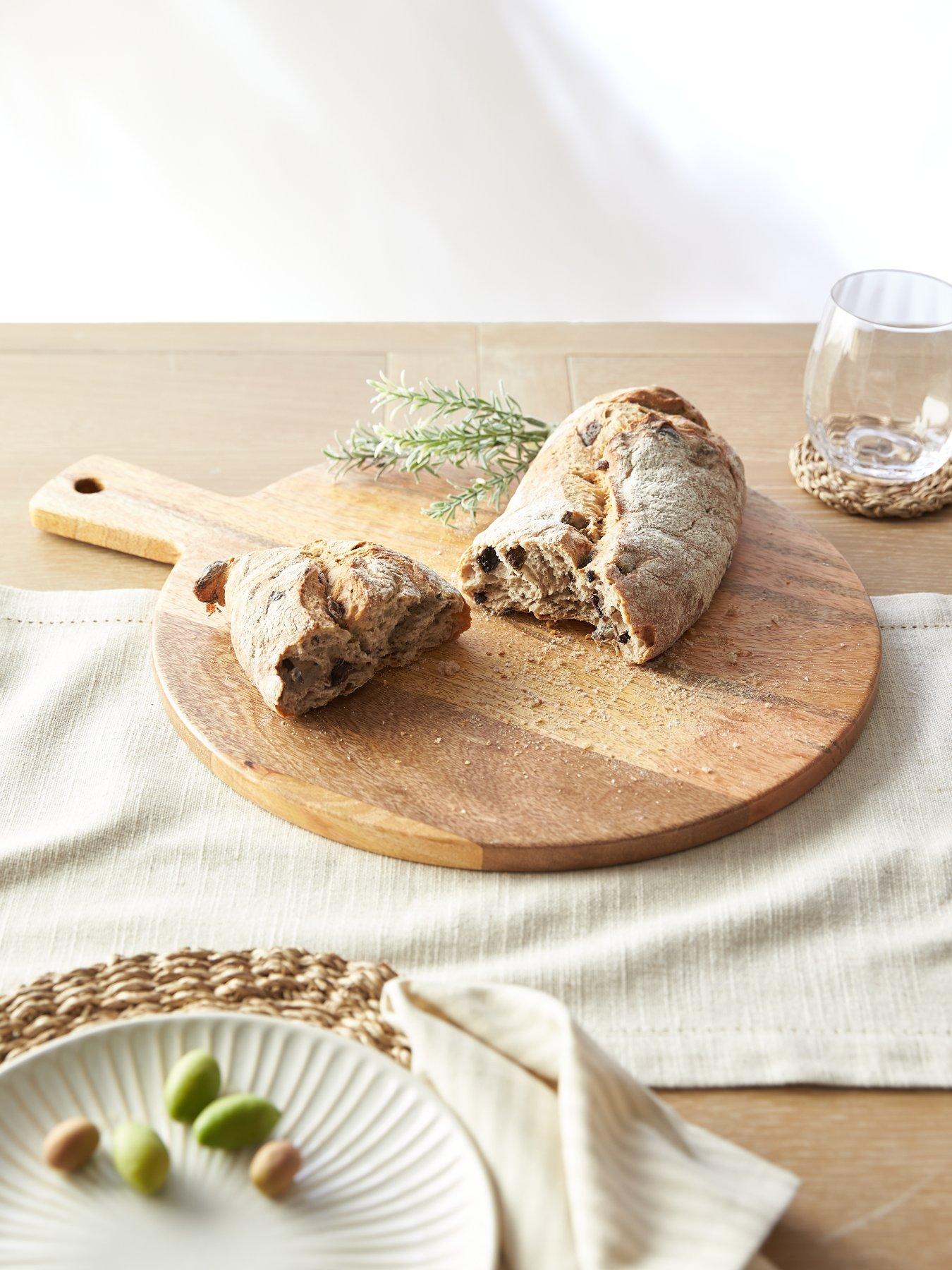 The Very Collection Mango Large Round Serving Board with Handle