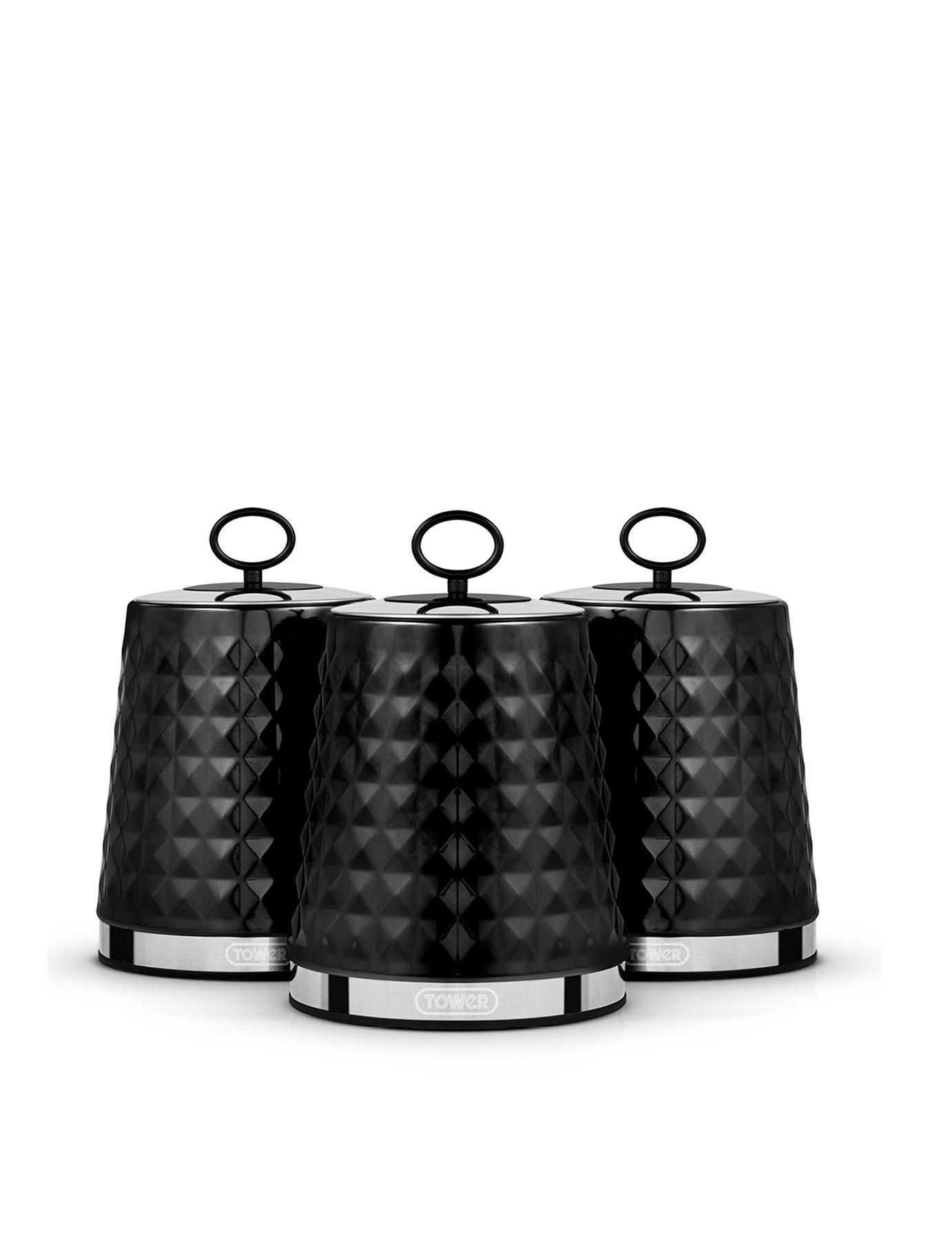 tower-solitaire-set-of-3-black-storage-canistersfront