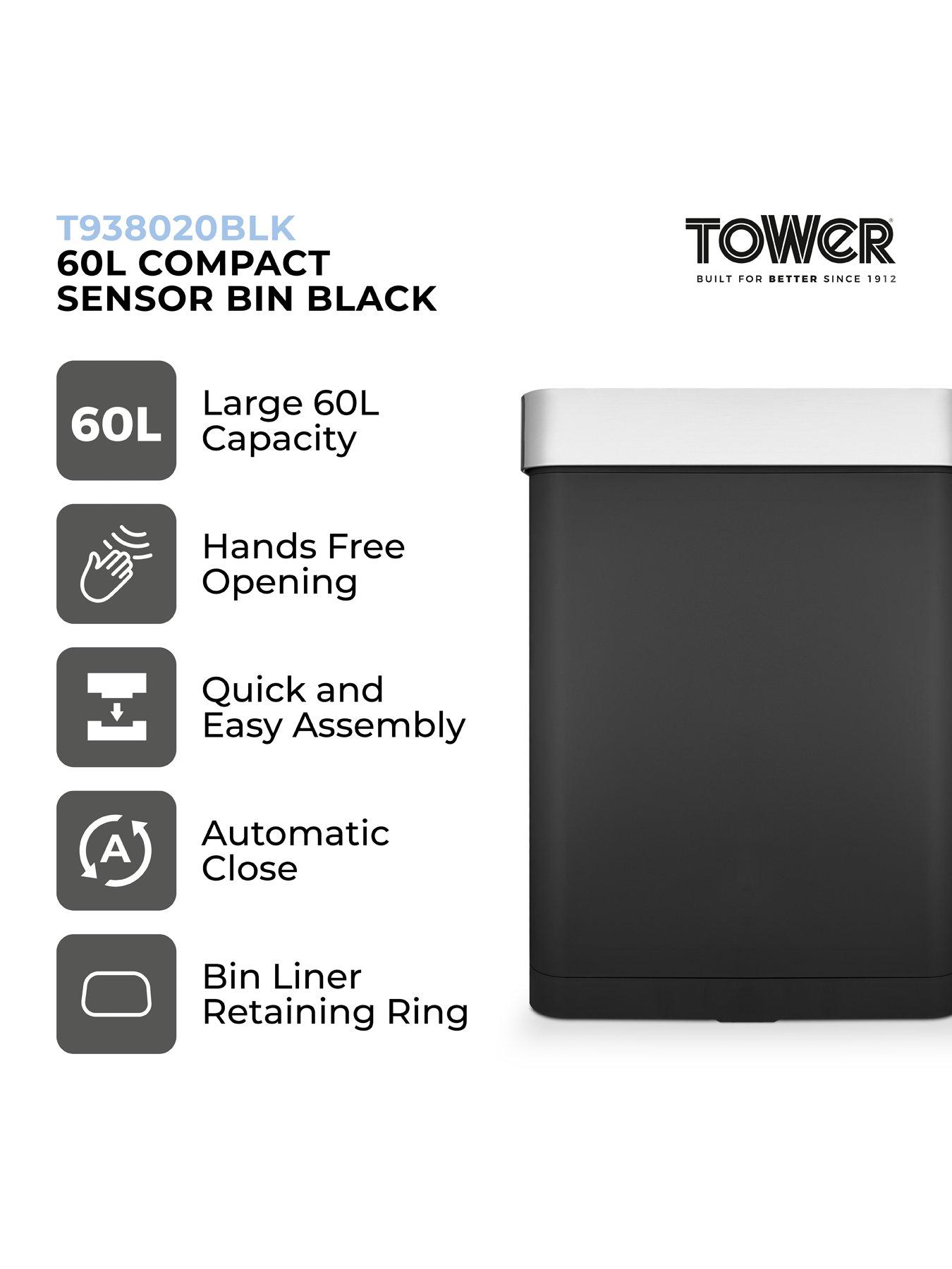 tower-compact-60-litre-sensor-bin-in-blackstillFront