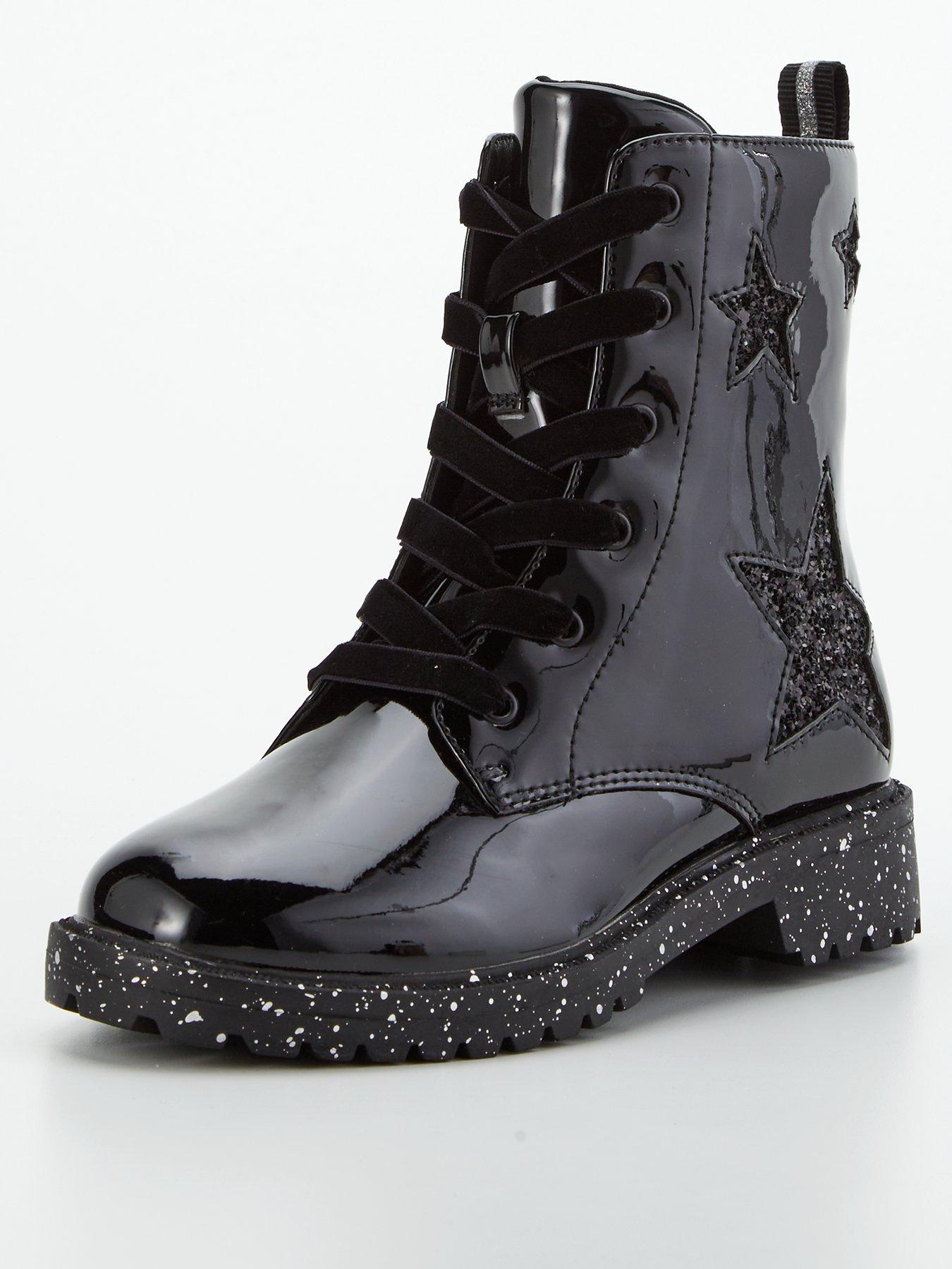 Image 2 of 7 of V by Very Star Lace Up Boot - Black
