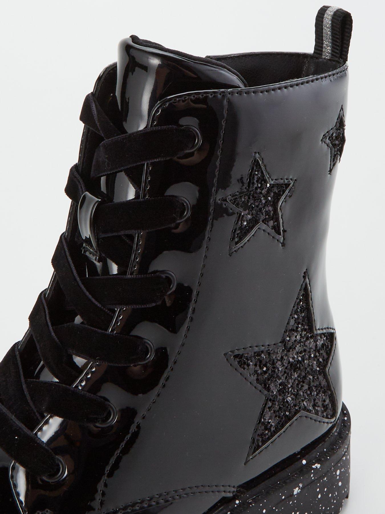 Image 7 of 7 of V by Very Star Lace Up Boot - Black