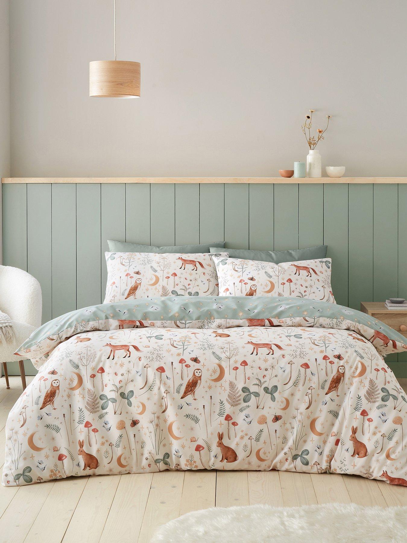 Image of Catherine Lansfield Enchanted Twilight Duvet Cover Set - Natural