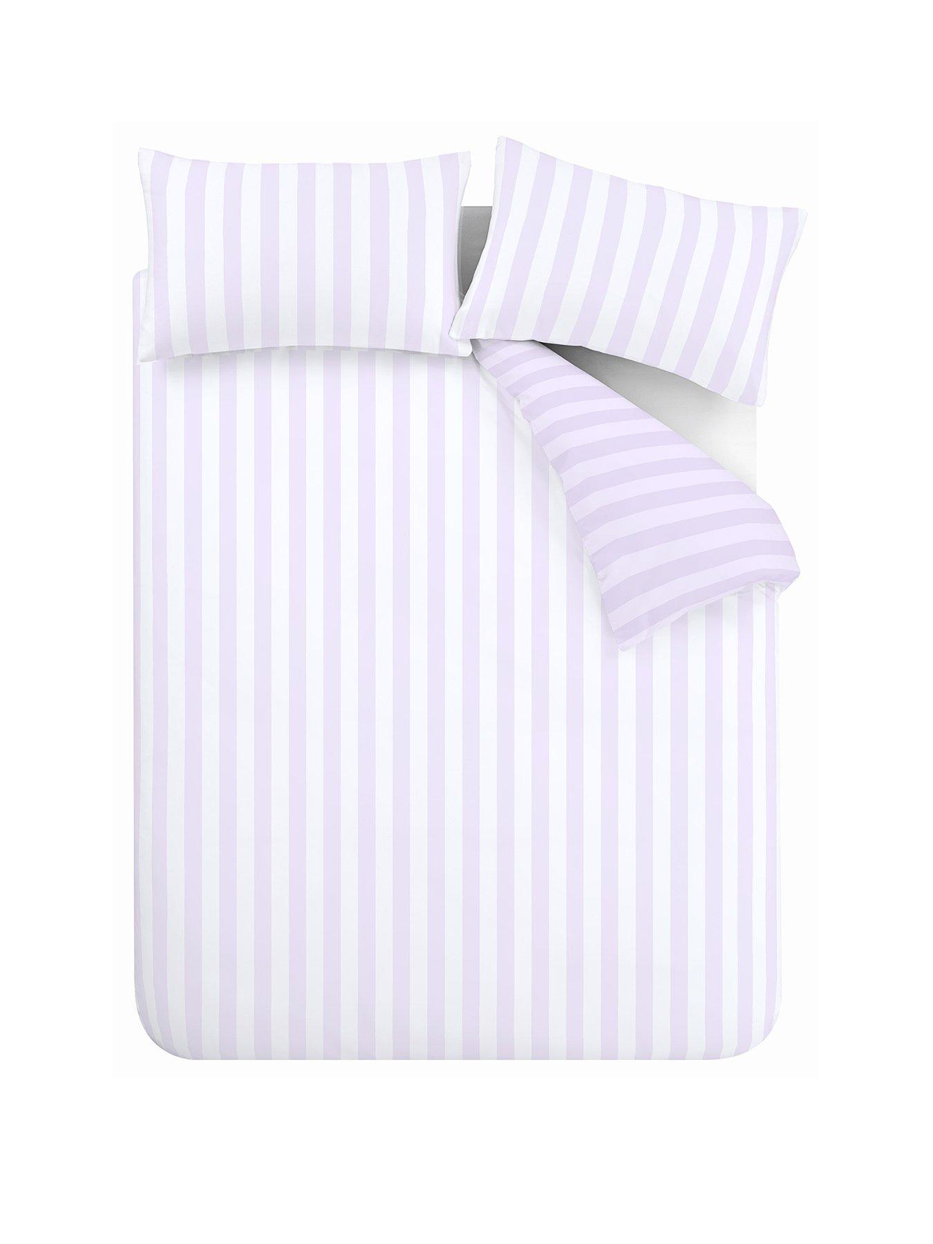 Image 2 of 6 of Sassy B Stripe Tease Duvet Cover Set - Lilac