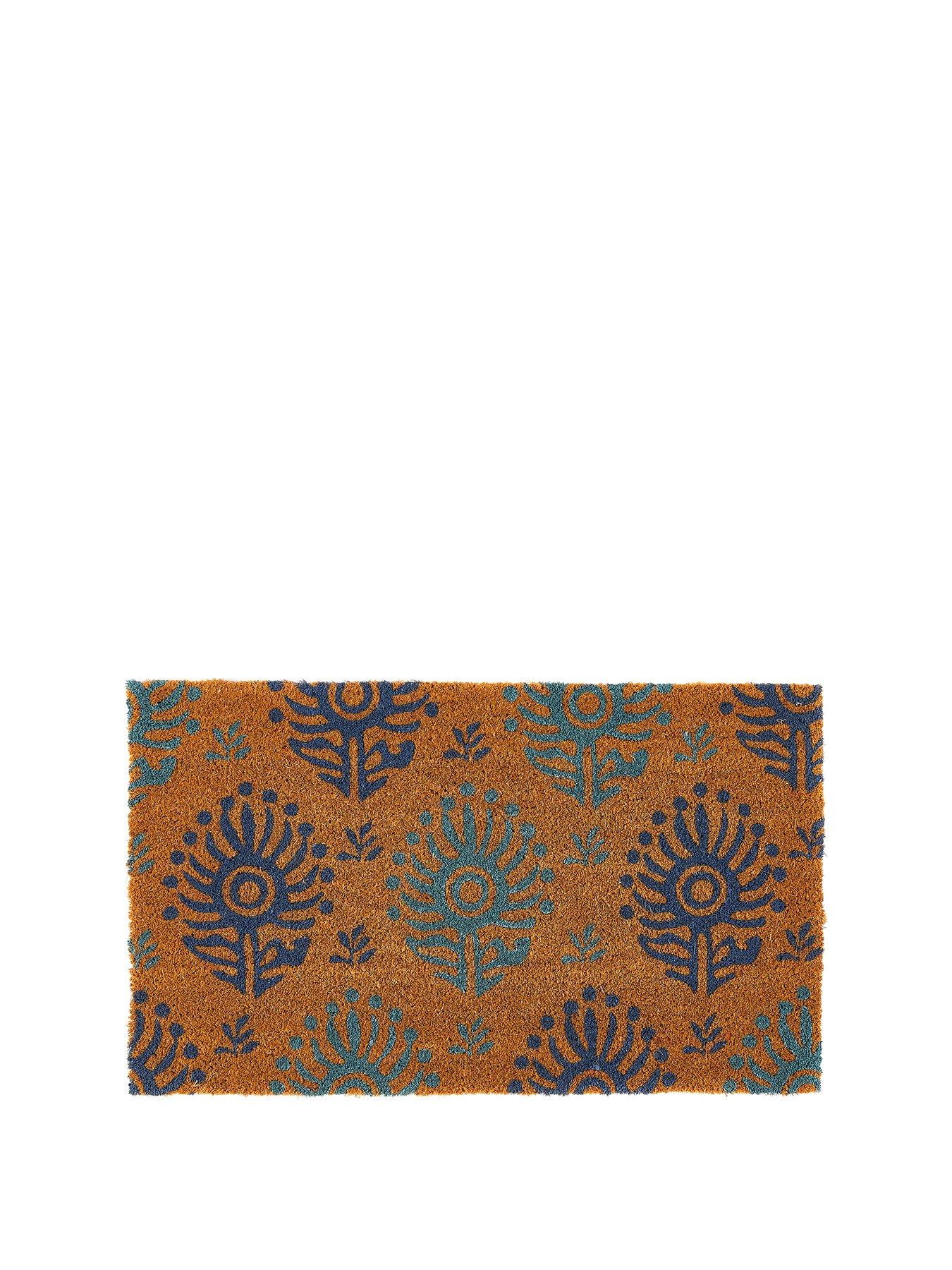 very-home-ikat-blues-coir-doormatstillFront