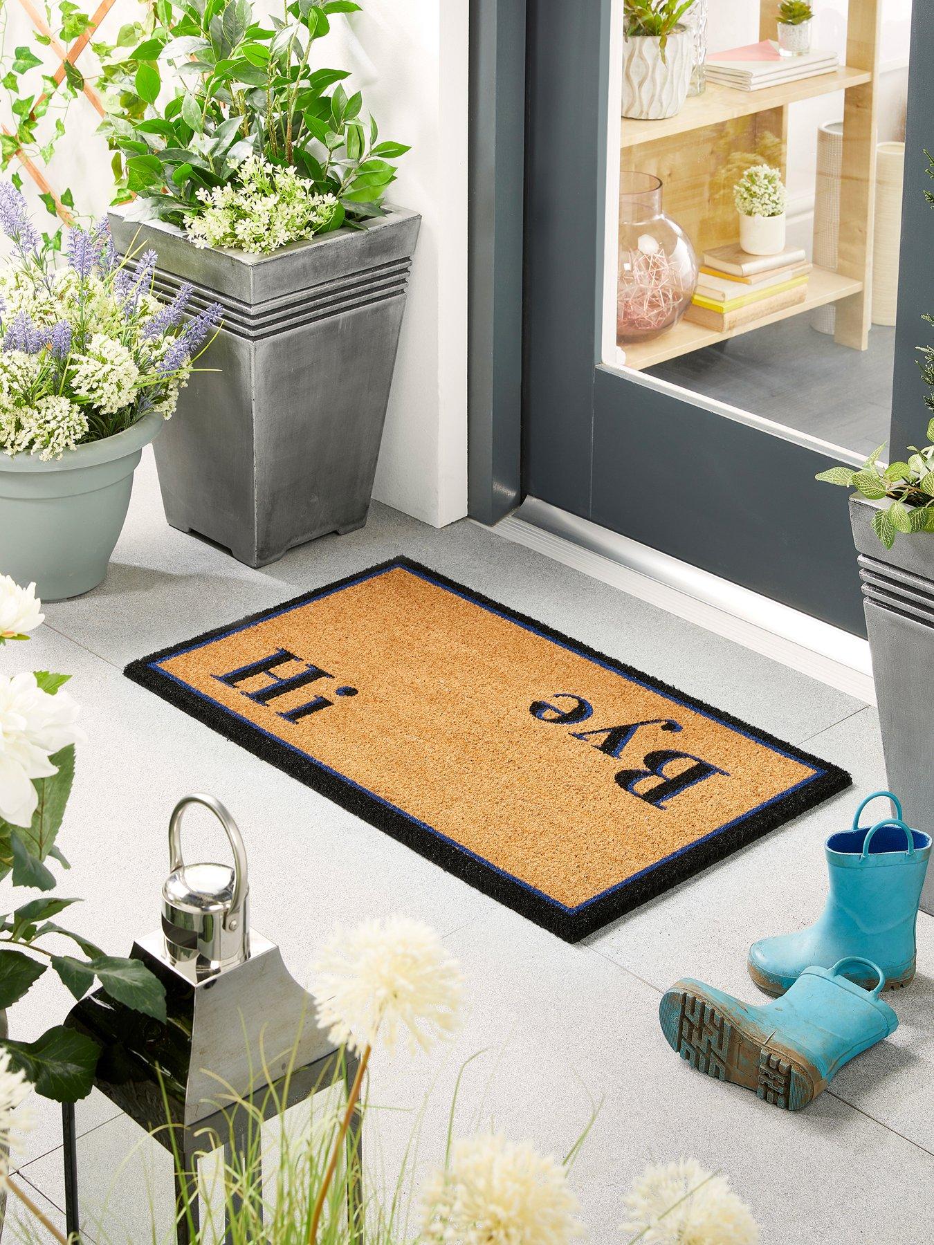 very-home-hi-bye-coir-doormat-black-trim