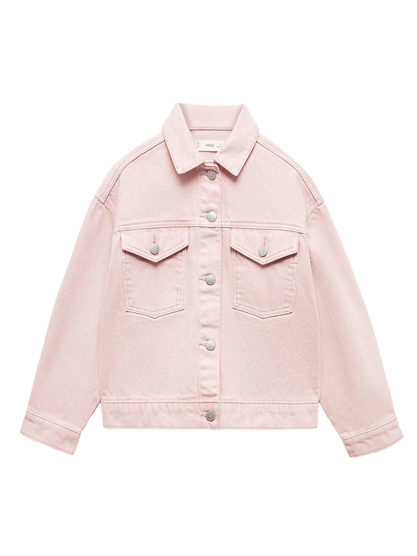 Girls Coloured Denim Jacket Pink