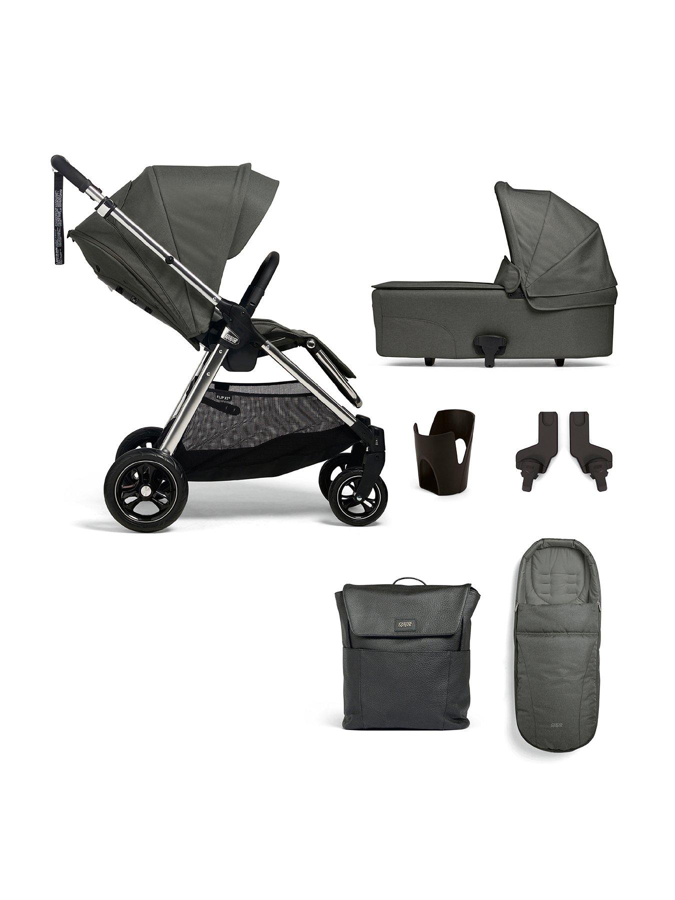 Mamas Papas Flip XT3 Harbour Grey Essential Kit Inc Pushchair Carrycot Adaptors Cupholder Bag Footmuff Very Ireland