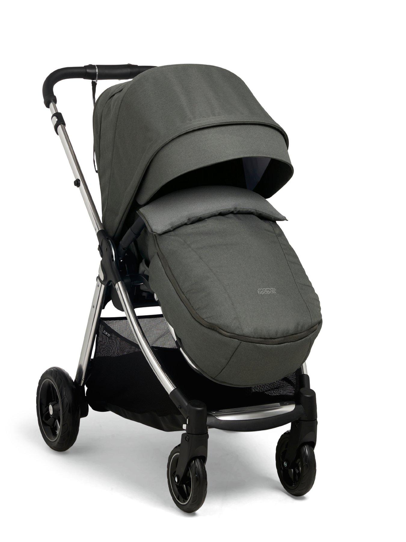 Mamas Papas Flip XT3 Harbour Grey Essential Kit Inc Pushchair Carrycot Adaptors Cupholder Bag Footmuff Very Ireland