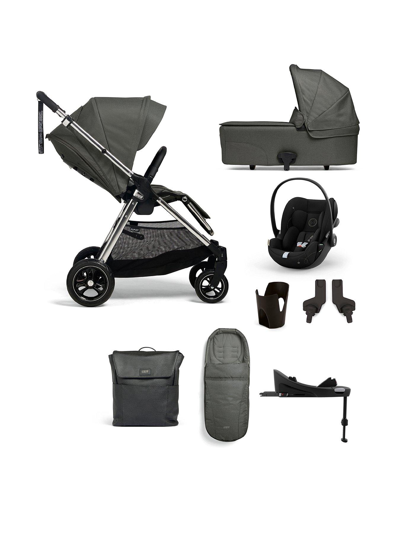 mamas-papas-flip-xt3-harbour-grey-complete-kit-inc-pushchair-carrycot-adaptors-cupholder-bag-footmuff-cloud-g-isofix-base