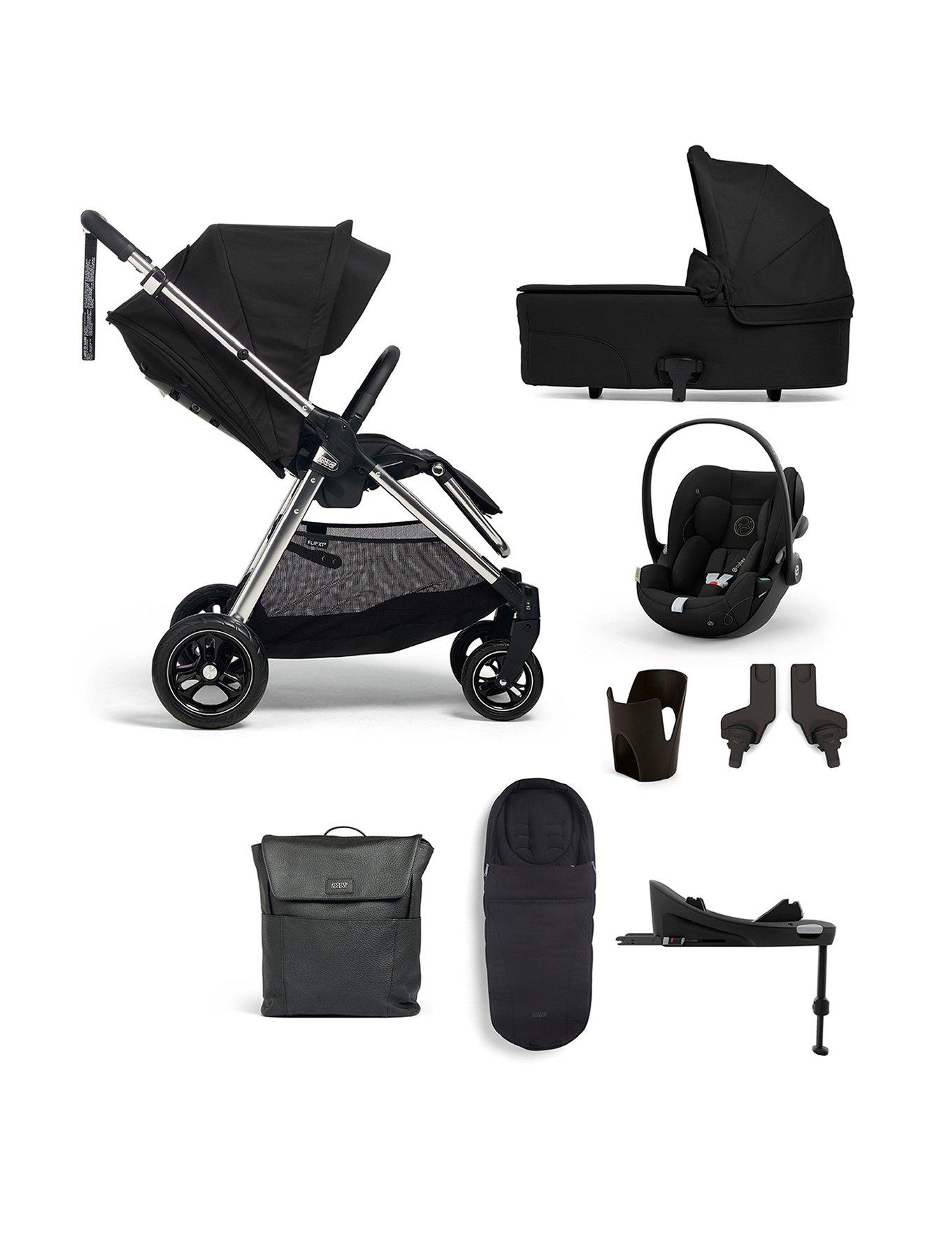 mamas-papas-flip-xt3-slated-navy-complete-kit-inc-pushchair-carrycot-adaptors-cupholder-bag-footmuff-cloud-g-isofix-base