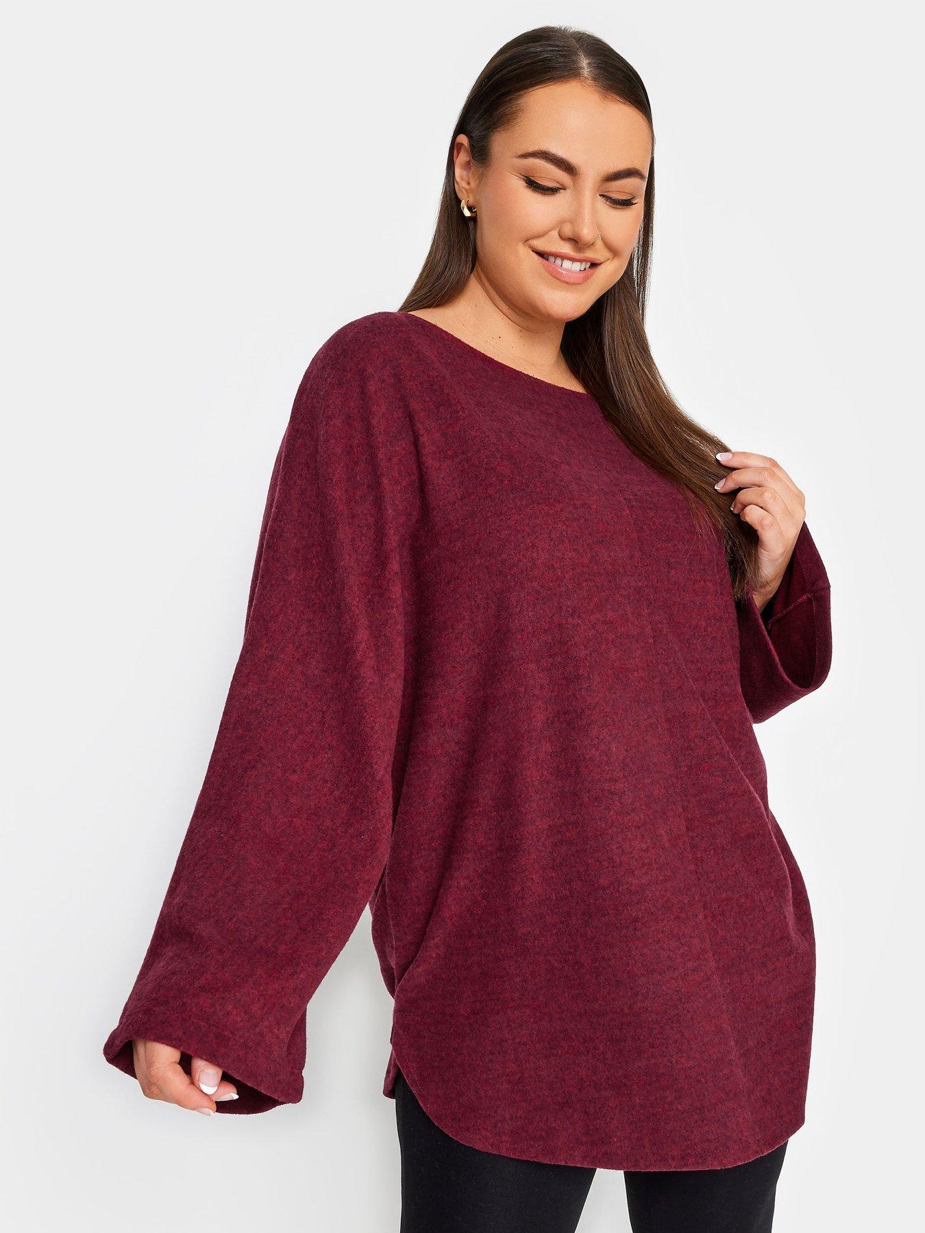 yours-curve-soft-touch-front-seam-detail-jumper-red