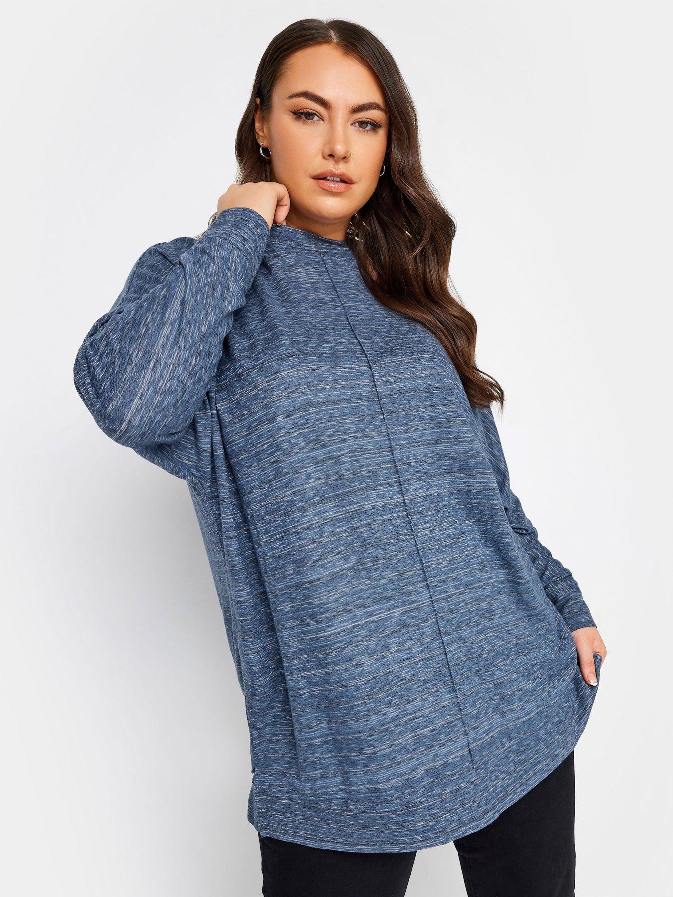 yours-curve-soft-touch-front-seam-detail-jumper-blue