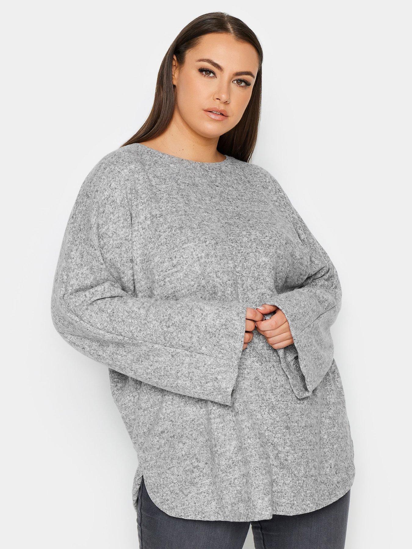 yours-curve-soft-touch-front-seam-detail-jumper-grey