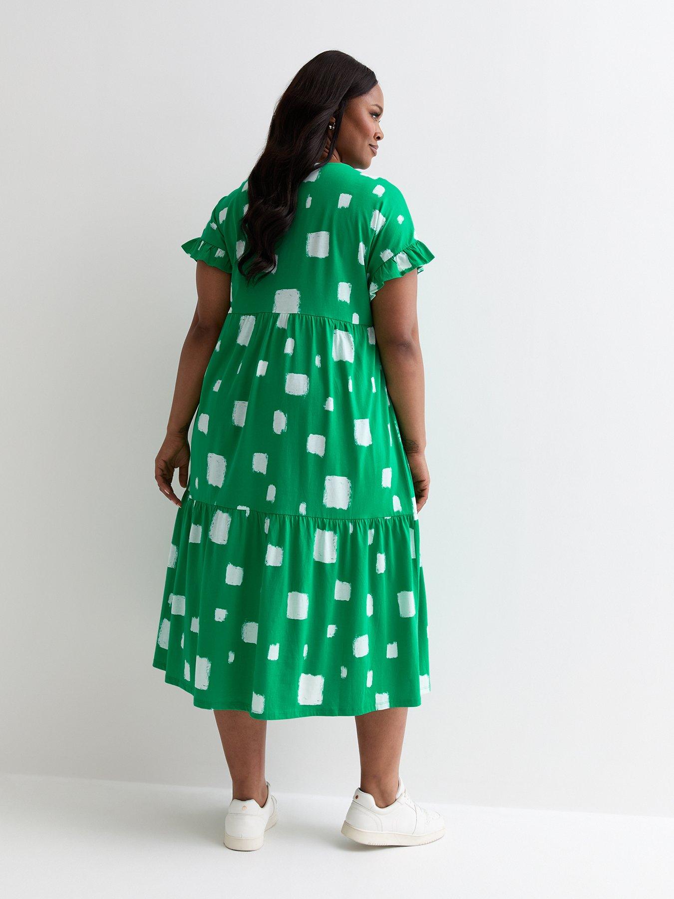 new-look-curves-green-brush-stroke-print-midi-smock-dressstillFront