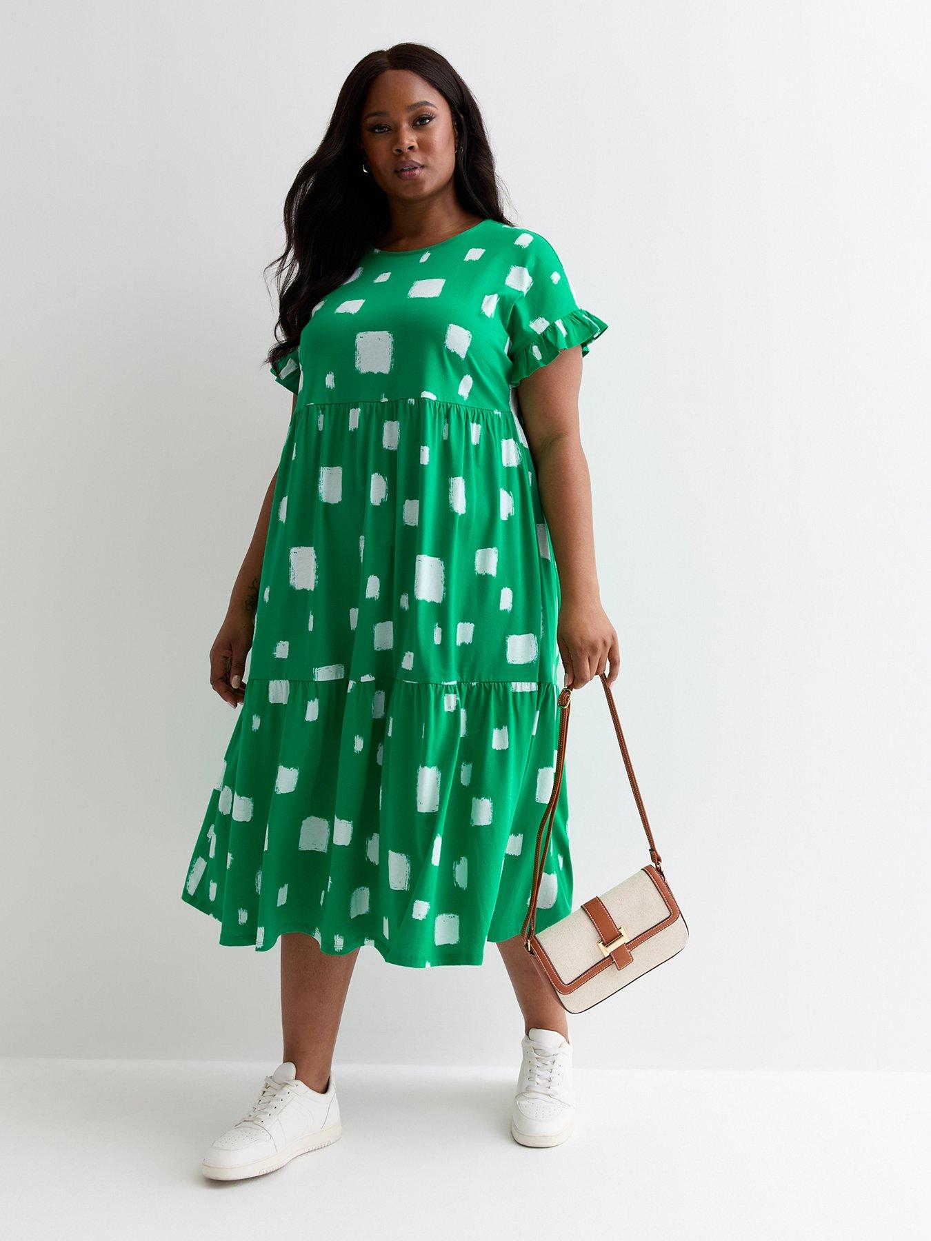 new-look-curves-green-brush-stroke-print-midi-smock-dressback