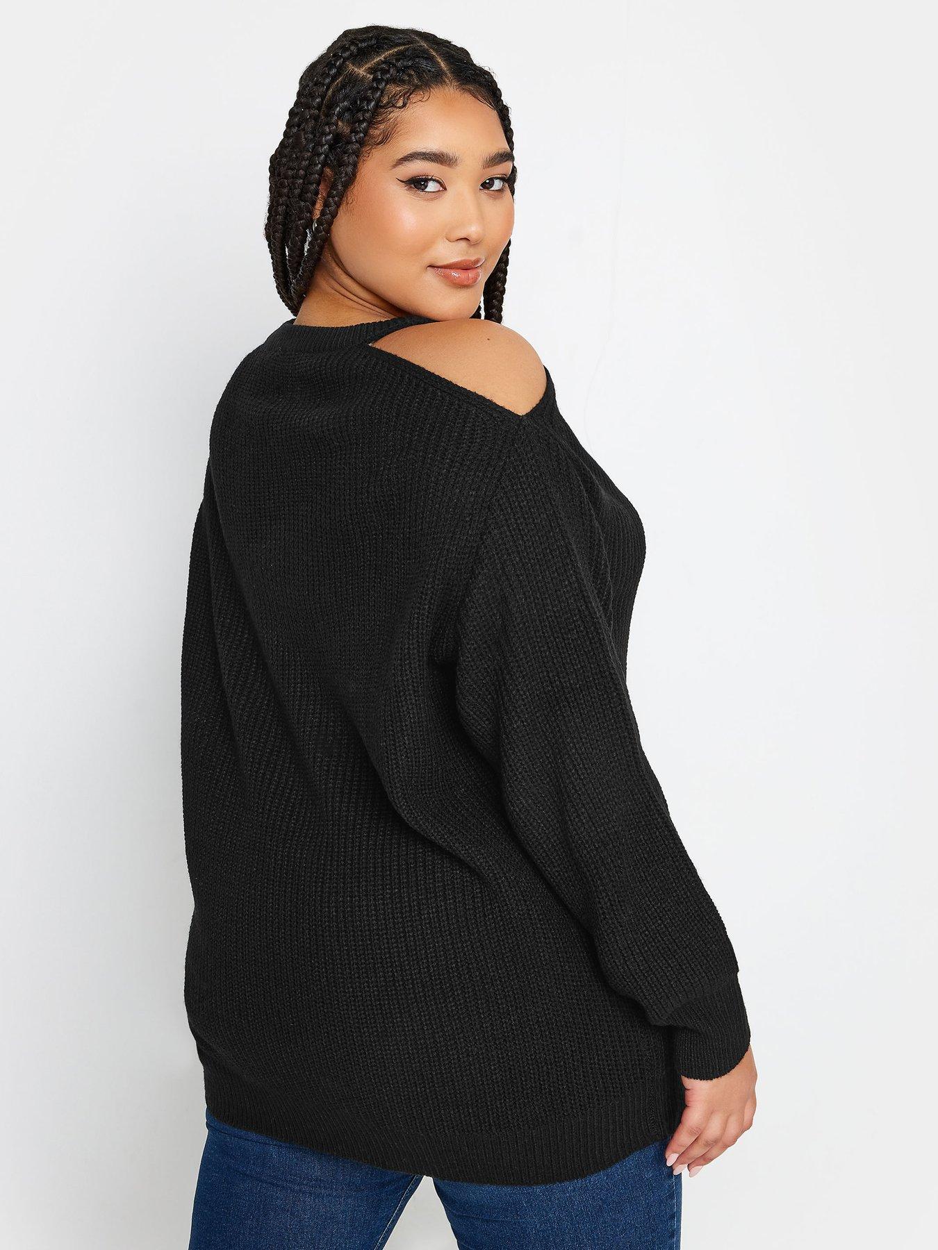 yours-curve-cold-shoulder-jumper-blackstillFront