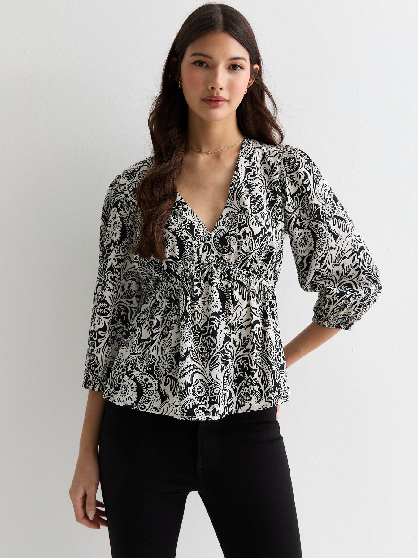 new look blouses black