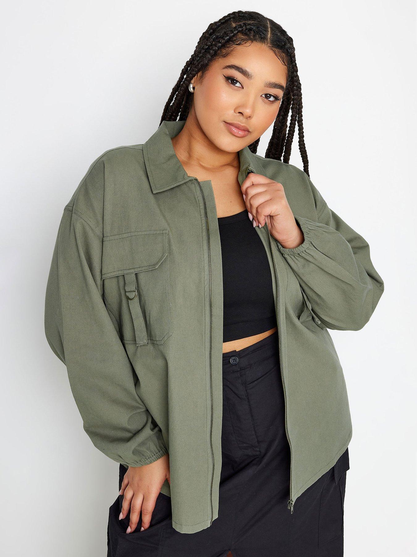 yours-curve-utility-bomber-jacket-khaki