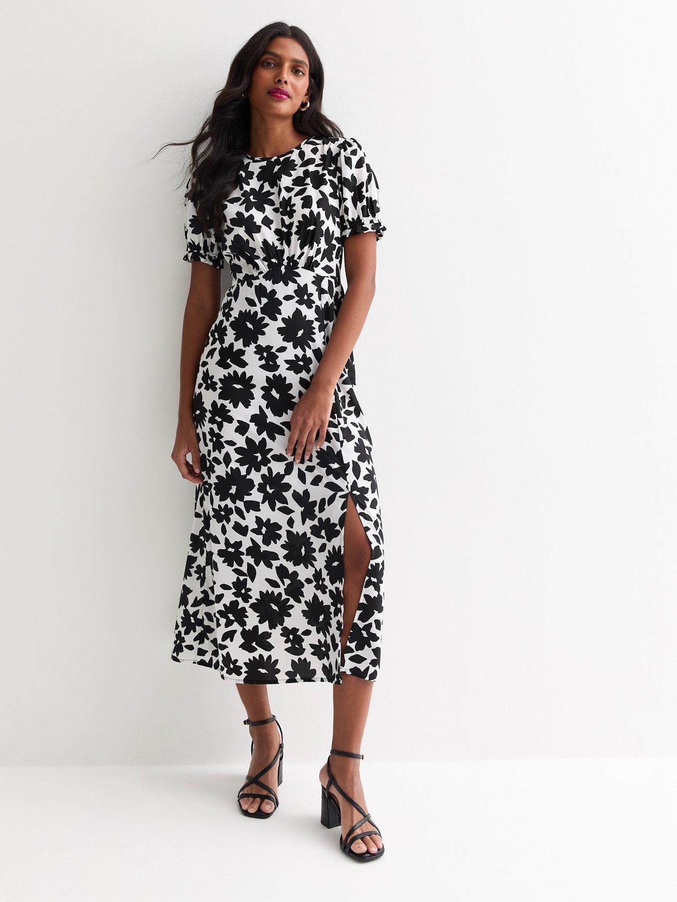 new-look-black-leaf-print-midi-dress