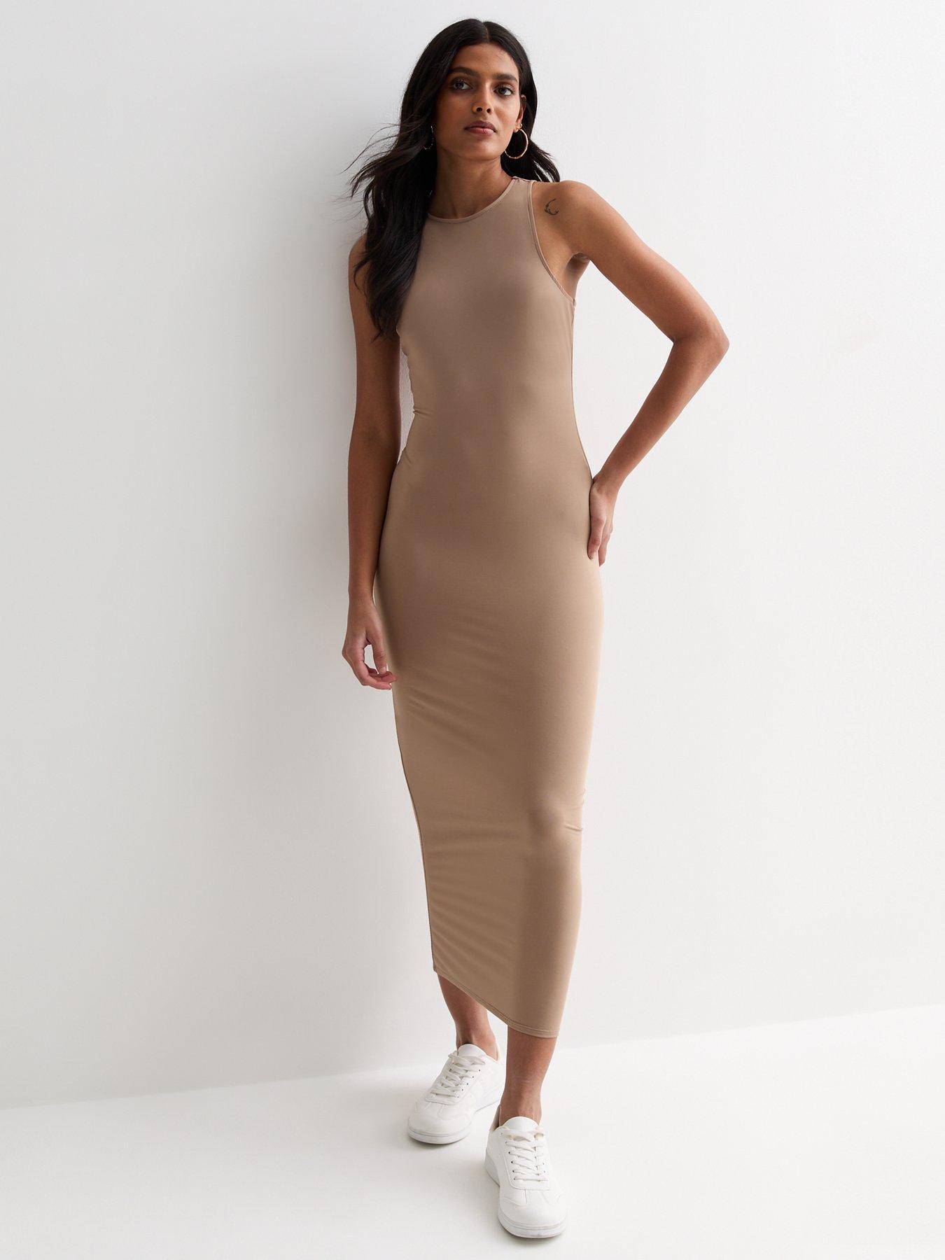 new-look-mink-slinky-racer-midi-dressfront