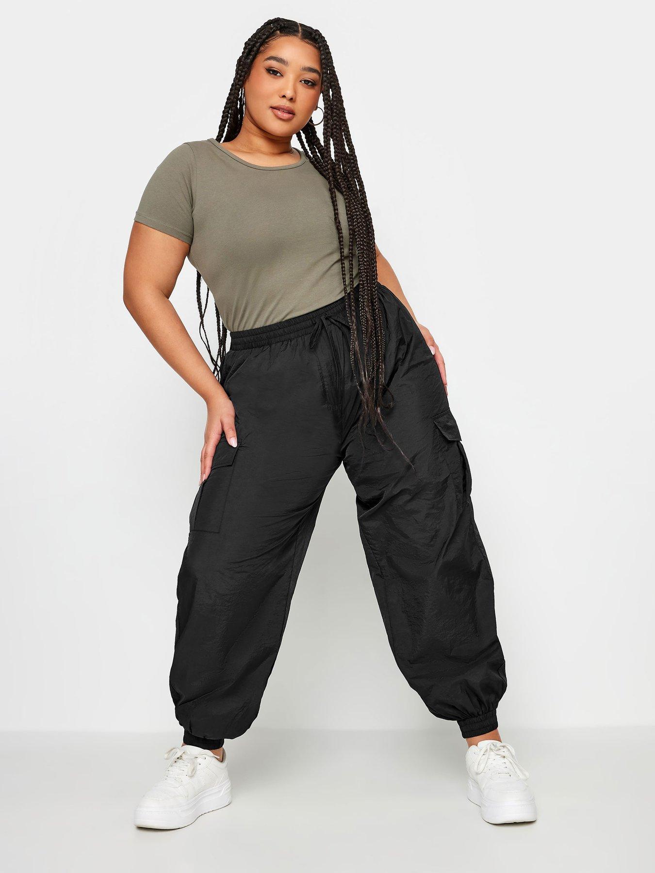 Image of Yours Curve Cargo Parachute Trouser Black