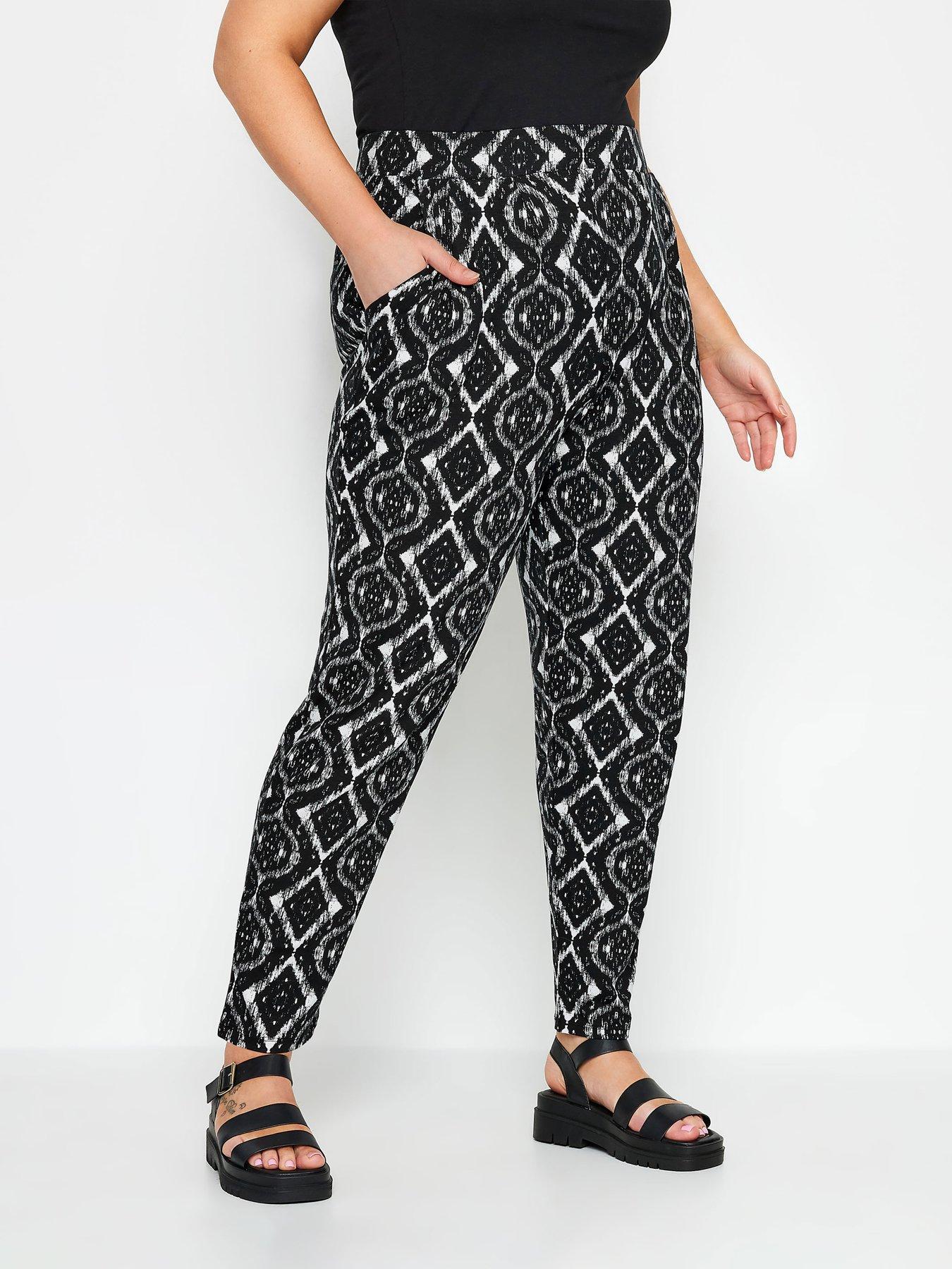 yours-curve-double-pleat-harem-sketchy-ikat-30-black