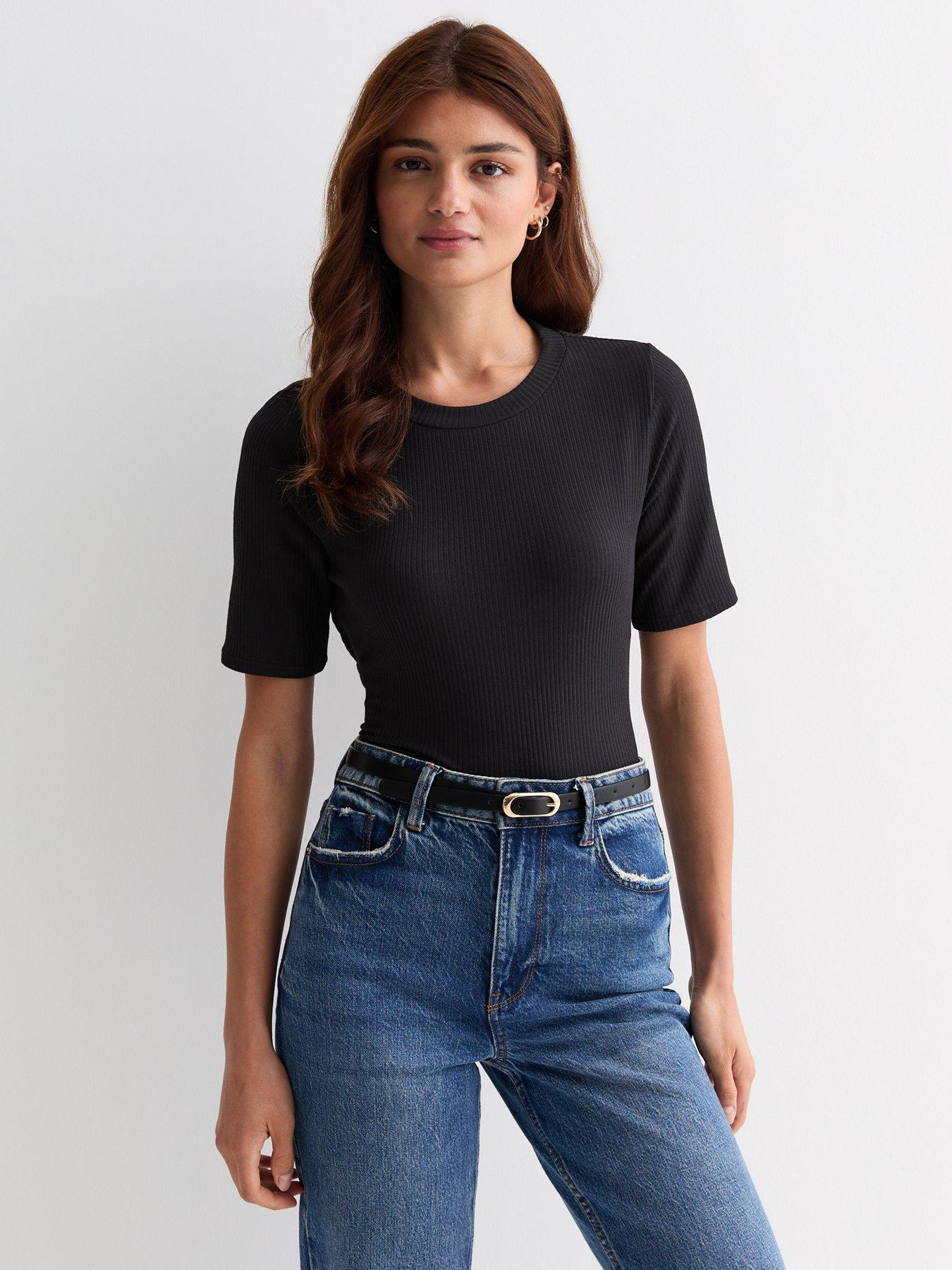 new-look-ribbed-jersey-twist-back-top-blackfront