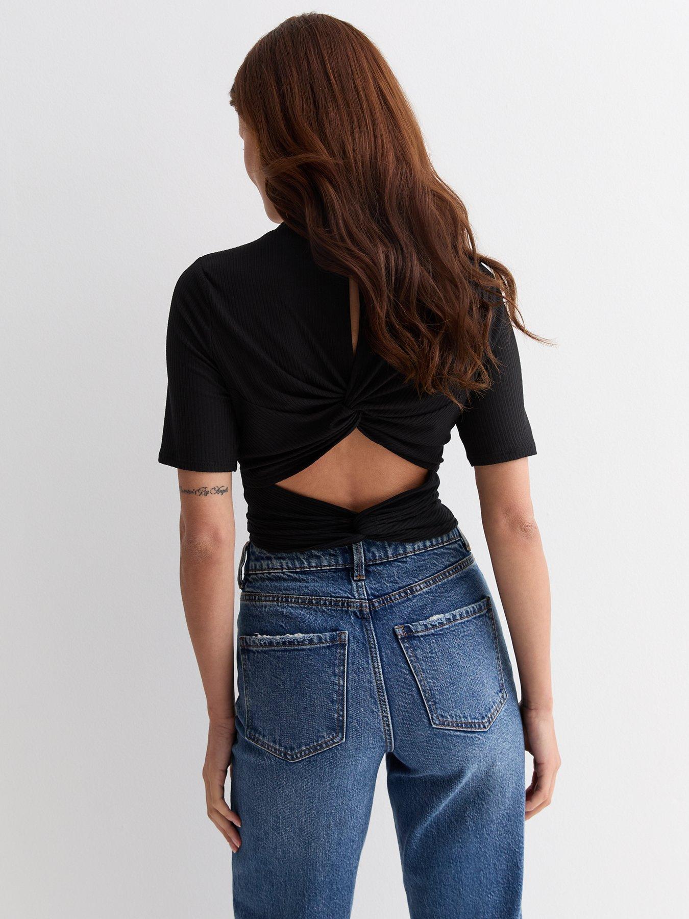 new-look-ribbed-jersey-twist-back-top-blackstillFront