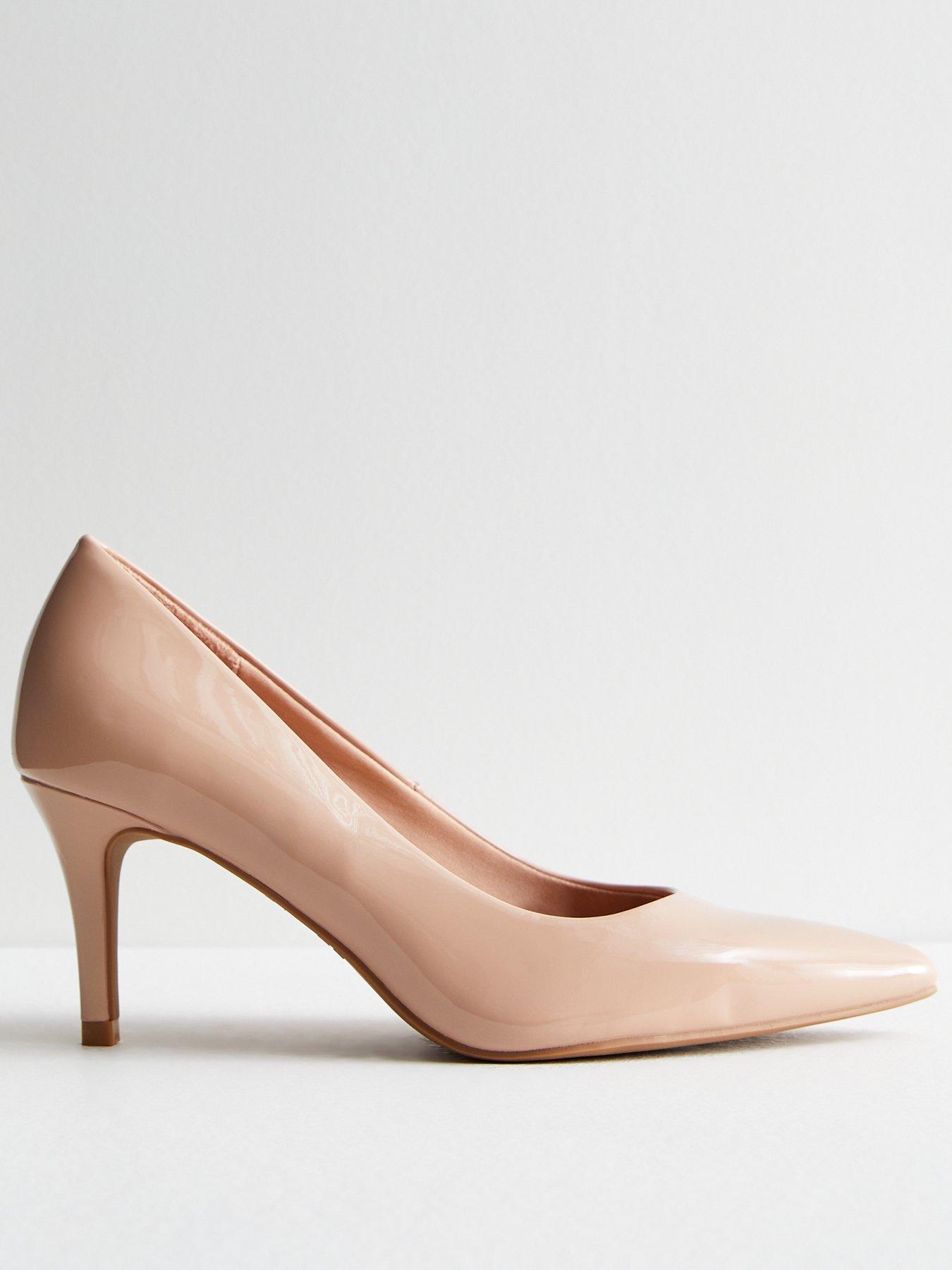 Pale Pink Patent Stiletto Heel Court Shoes