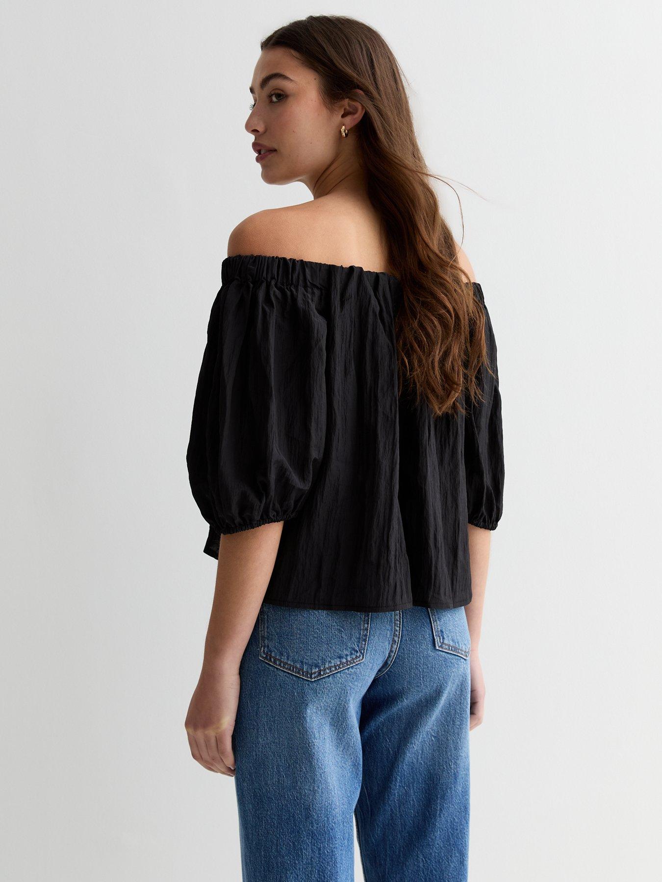 new-look-bardot-puff-sleeve-top-blackstillFront