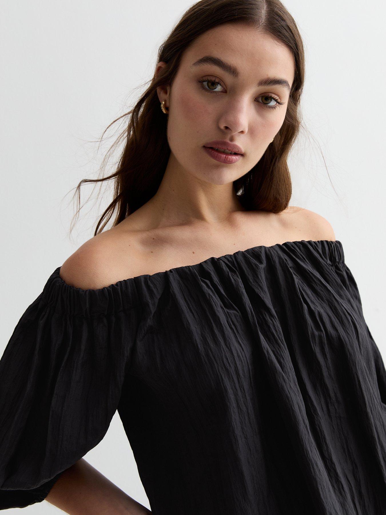 new-look-bardot-puff-sleeve-top-blackoutfit