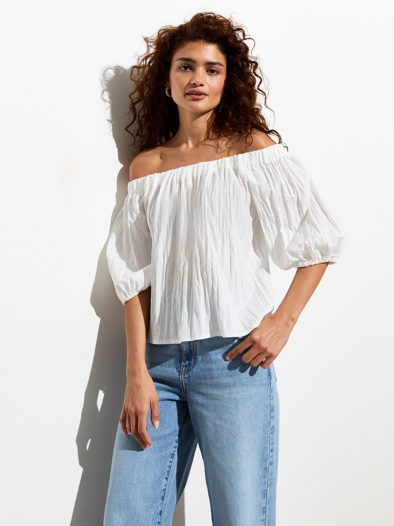 new-look-off-white-bardot-puff-sleeve-top