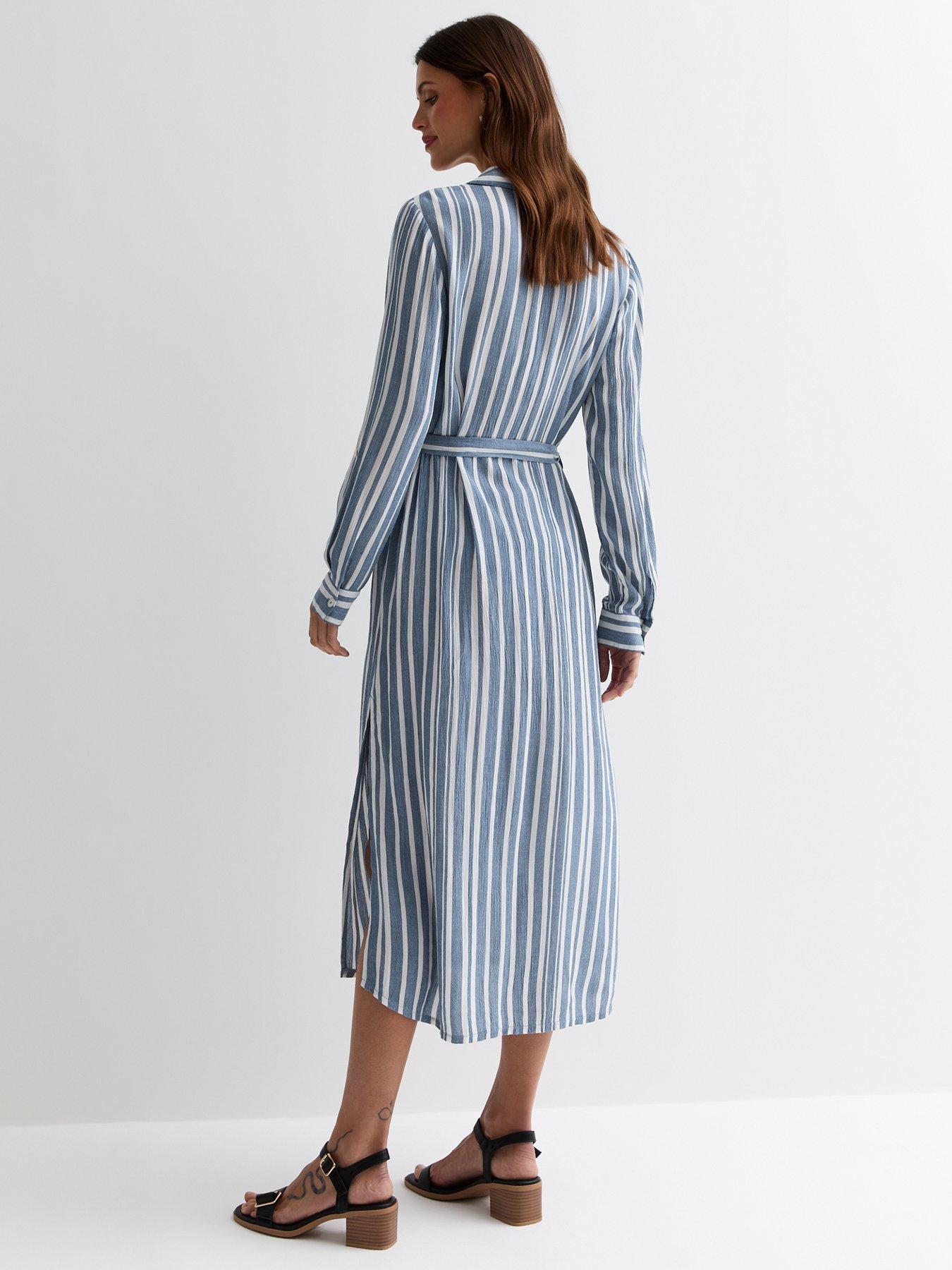 new-look-blue-stripe-belted-midi-shirt-dressstillFront