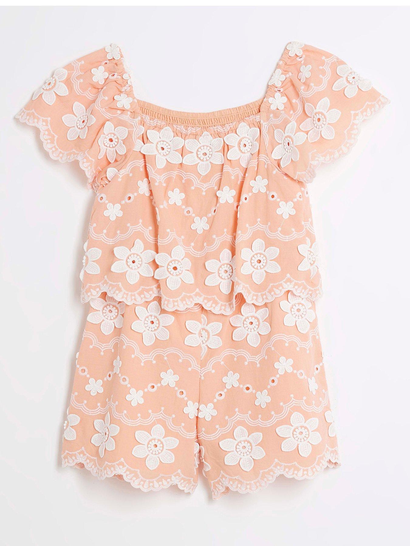 river-island-girls-peach-3d-floral-playsuit-orange