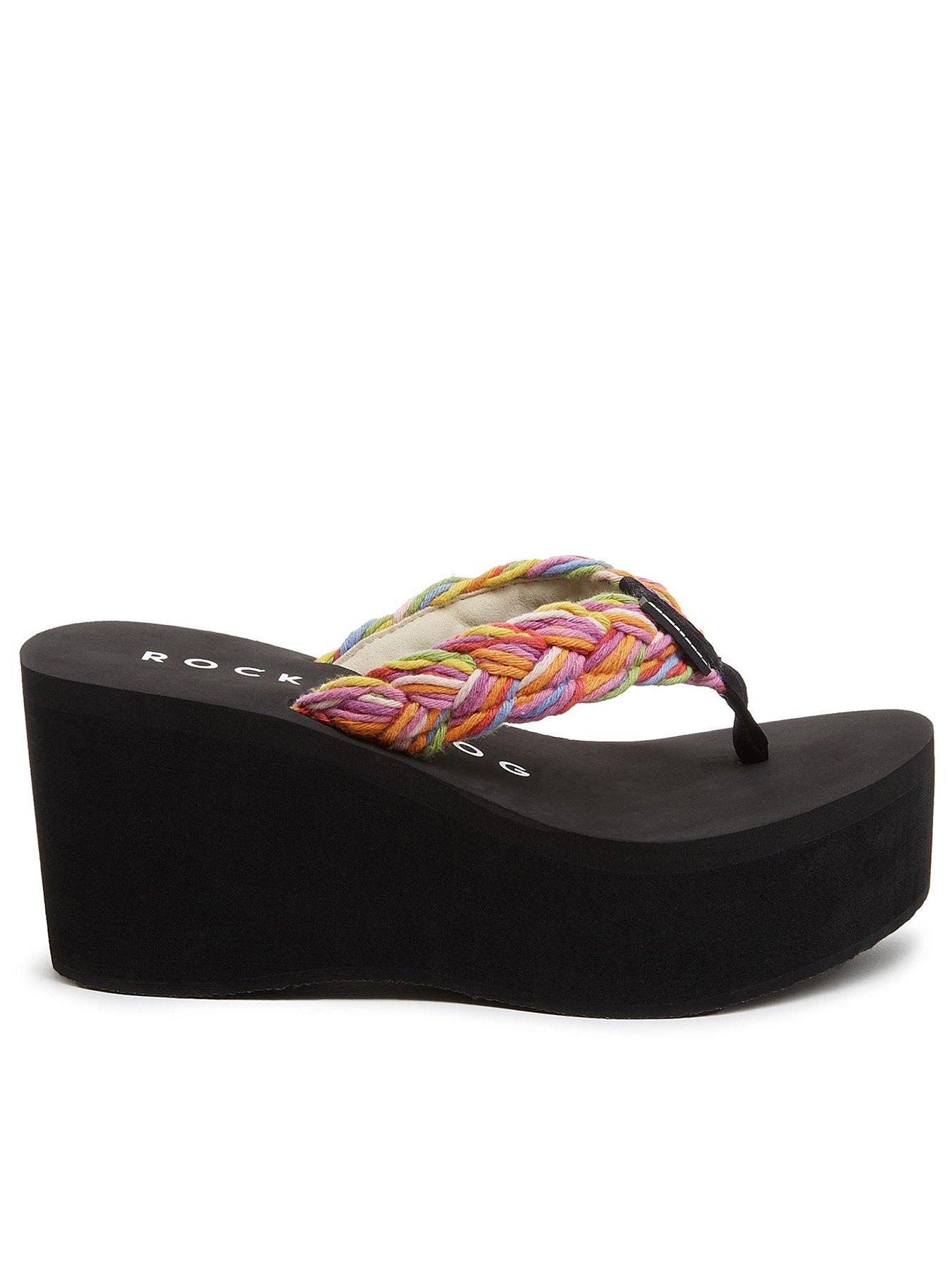 rocket-dog-crush-toe-post-wedged-sandals-rainbow-blackfront