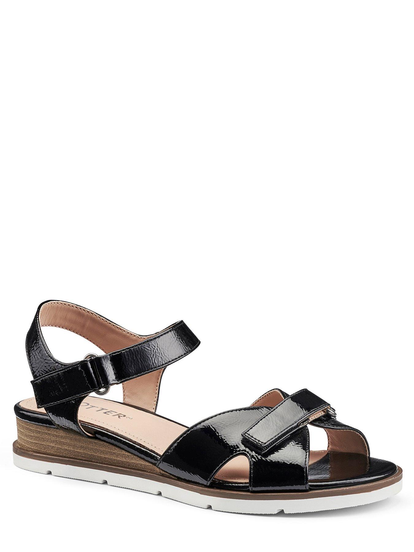 hotter-sandals-synthetic-patent-standard-syros-black-systillFront