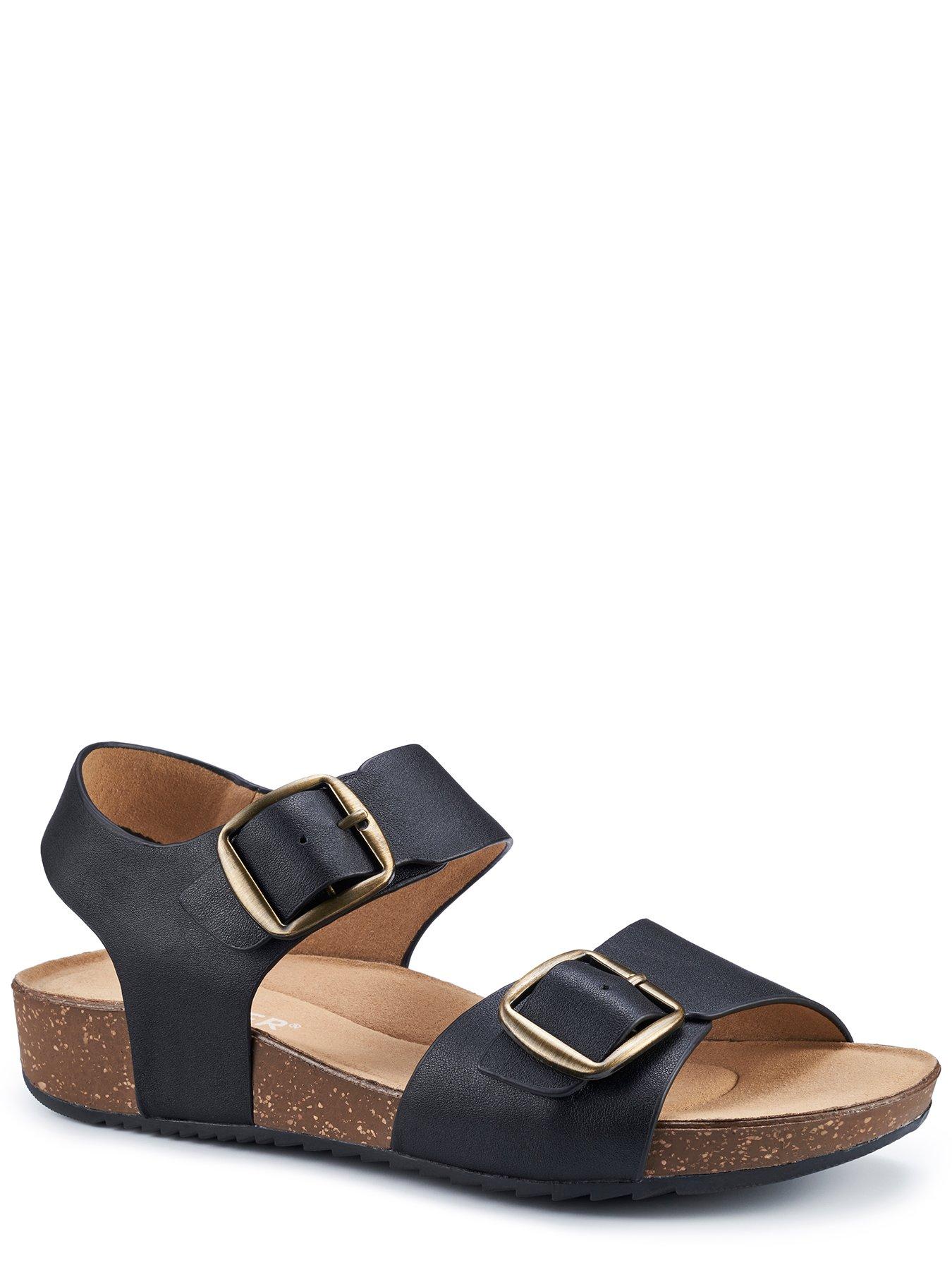 hotter-sandals-leather-standard-tourist-ii-black-lestillFront