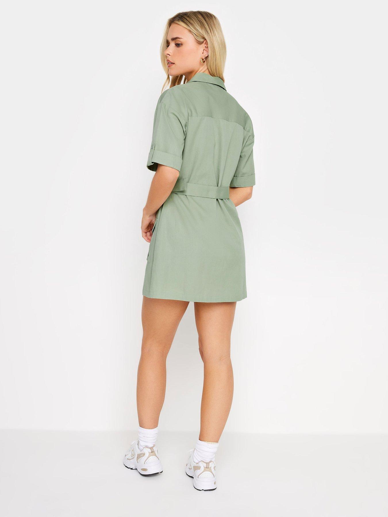 pixiegirl-petite-utility-dress-khaki-greenstillFront