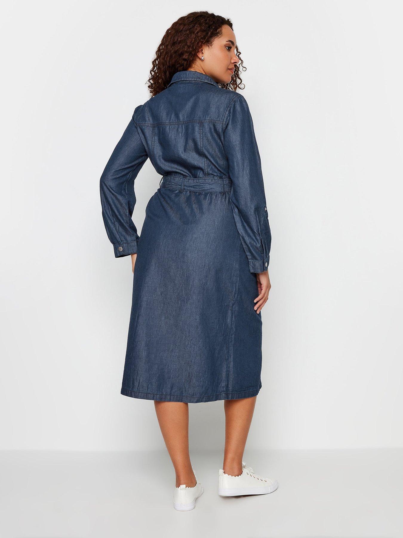 mco-shirt-knee-length-denim-dress-bluestillFront